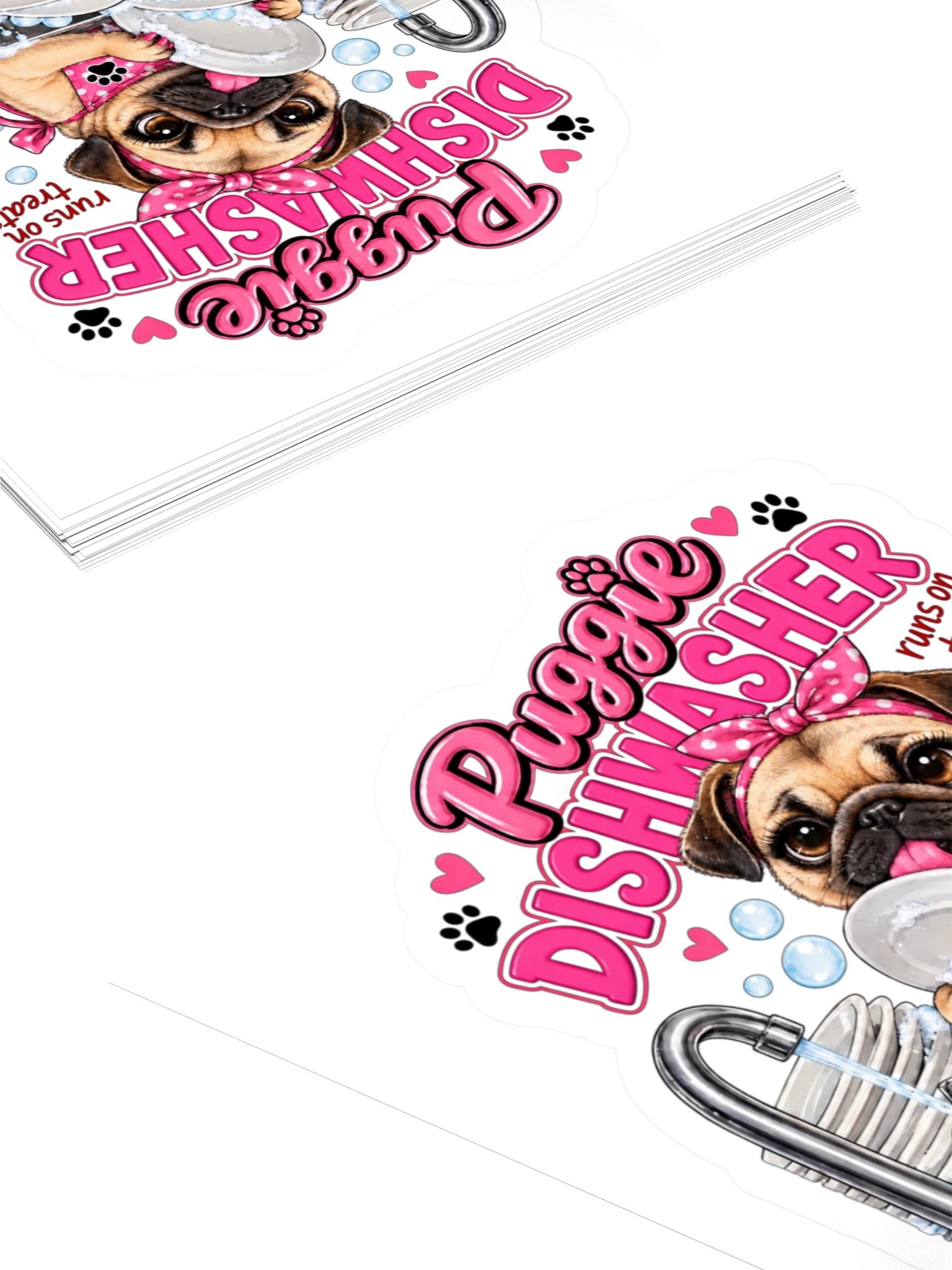 Puggie Dishwasher Kiss-Cut Sticker product image (4)