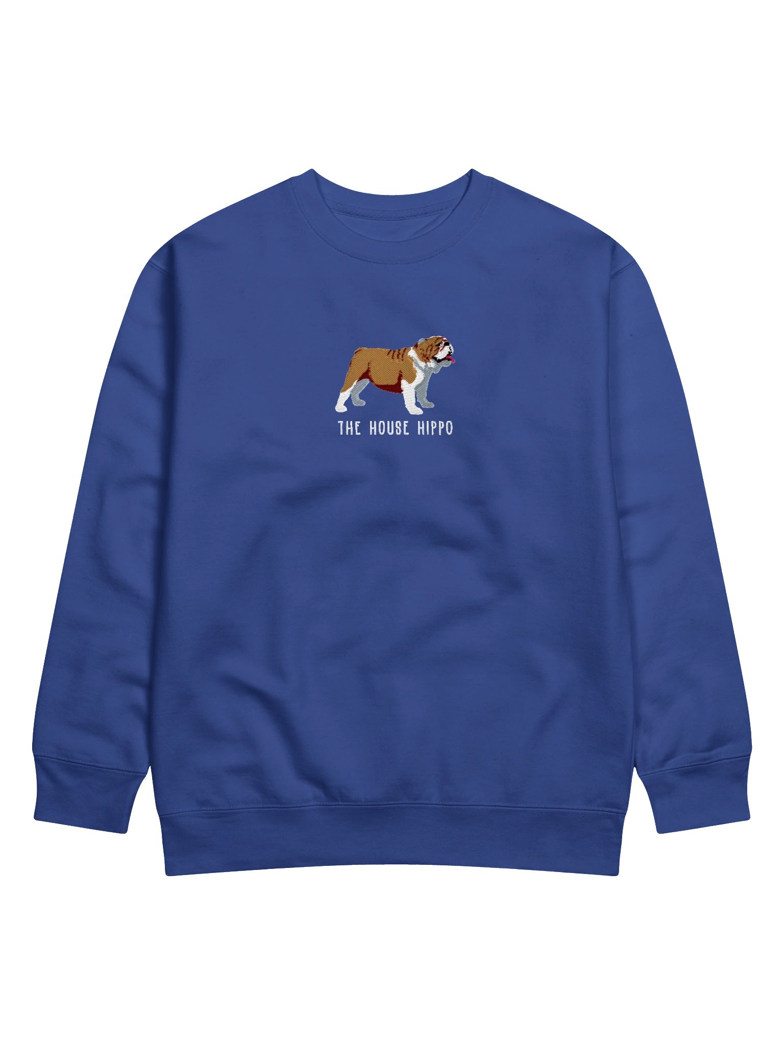 The House Hippo Sweatshirt (Embroidered) of an English Bulldog(Brown & White) product image (15)