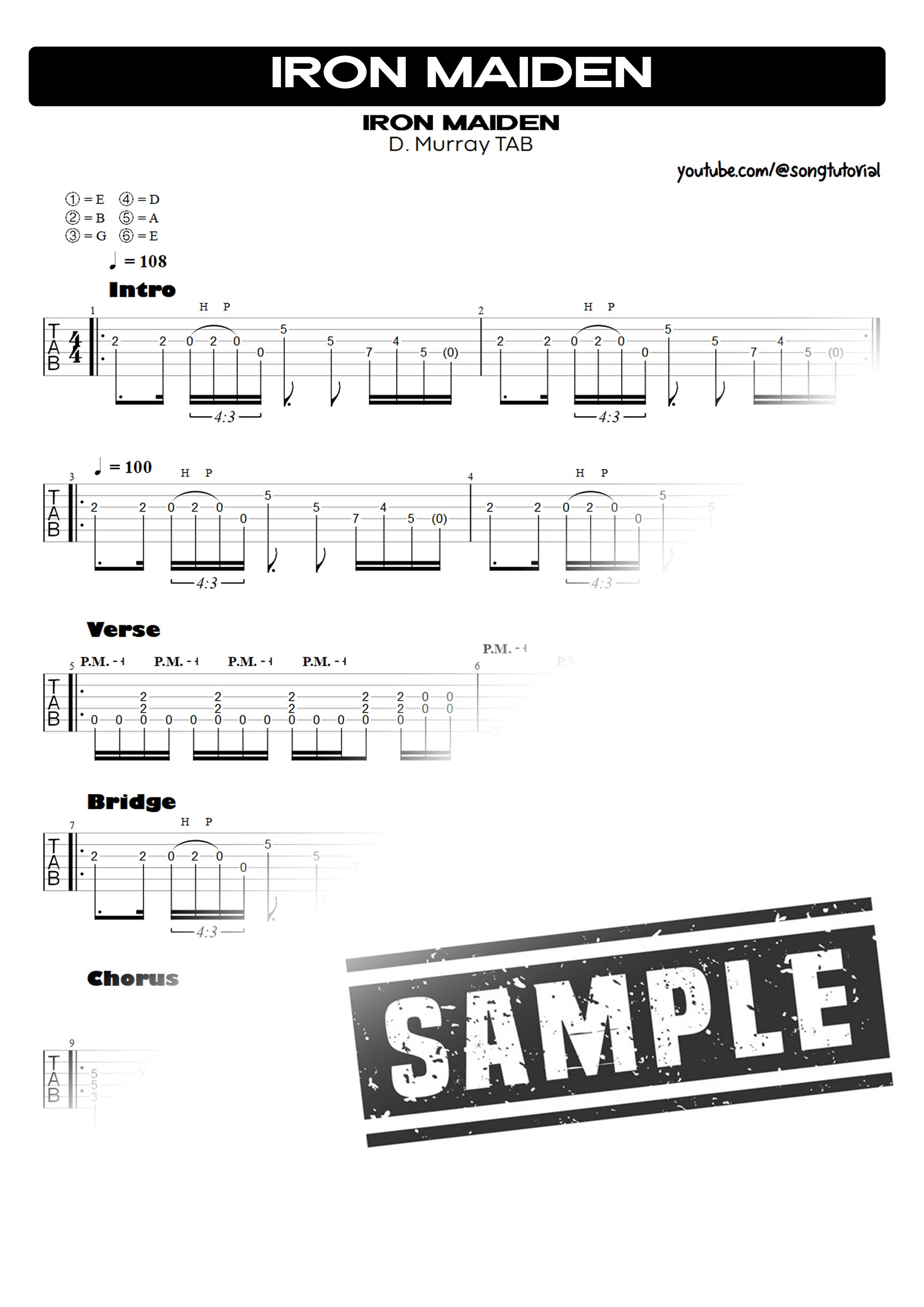 Iron Maiden PDF TAB + Backing Track MP3 product image (2)