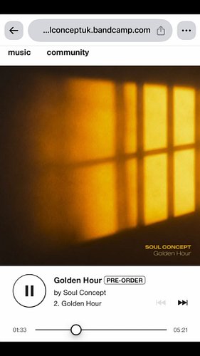 Pre-order my new album #GoldenHour on #bandcamp now. The full release will be available on October 23rd

🔗 soulconceptuk.band...