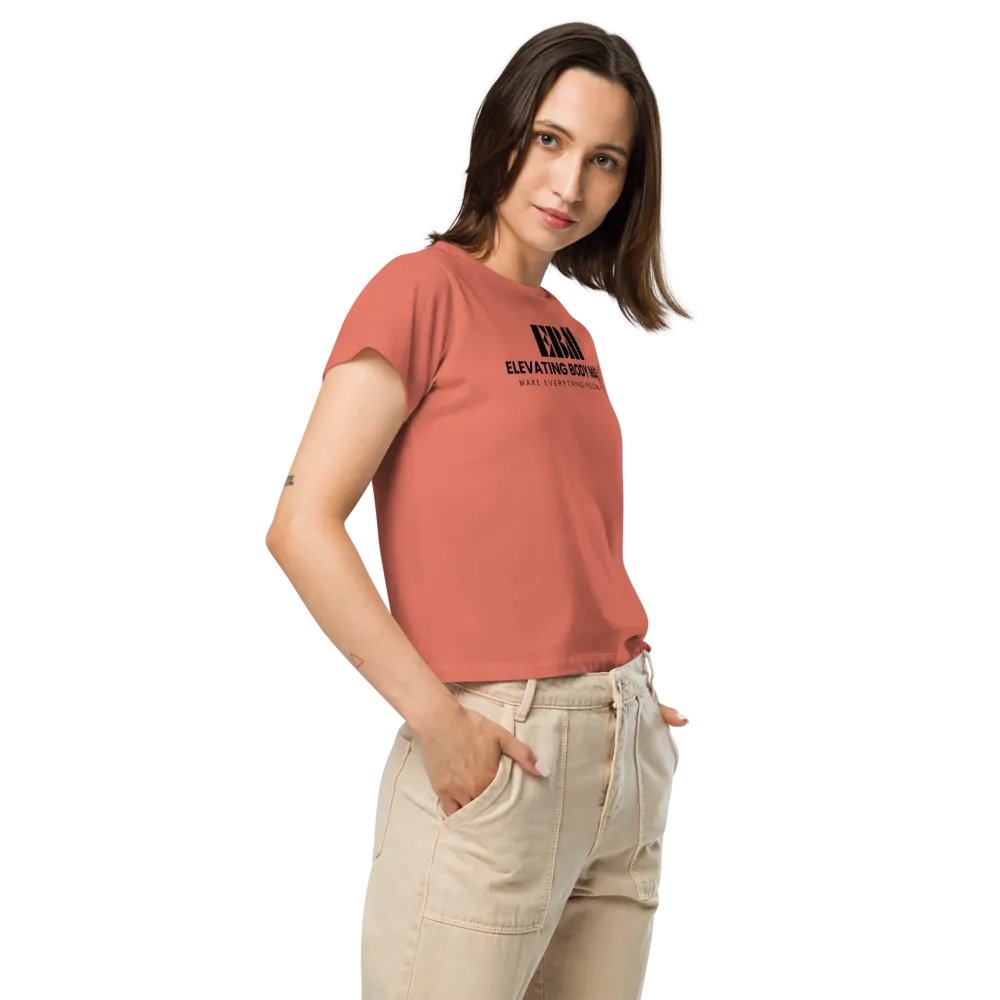 EBM Women's High-Waisted Tee (Black Logo) product image (4)