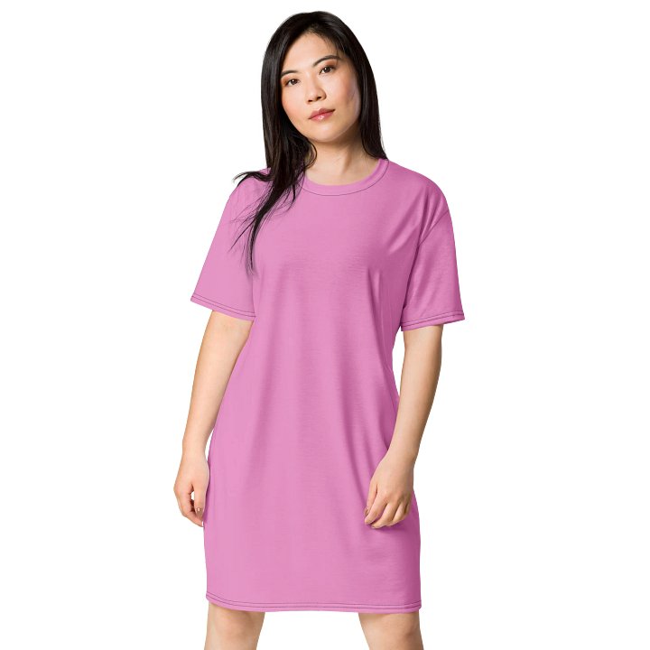 Oversized T-Shirt Dress - Romantic Lavender Rose, Sizes 2XS-6XL product image (1)