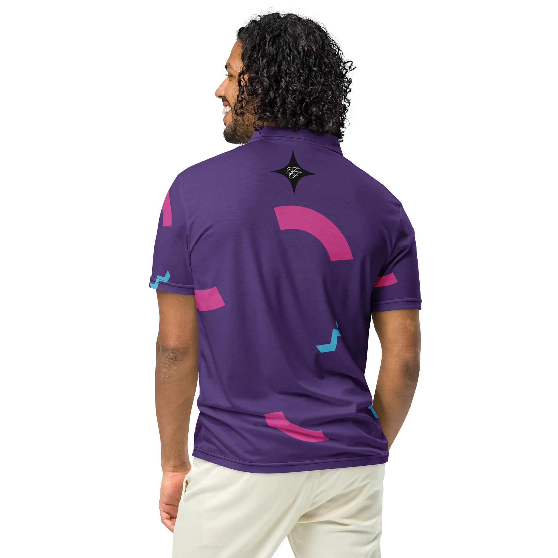 F&F Script 89 - 92 Slim Fit Polo Shirt (PUR) product image (5)