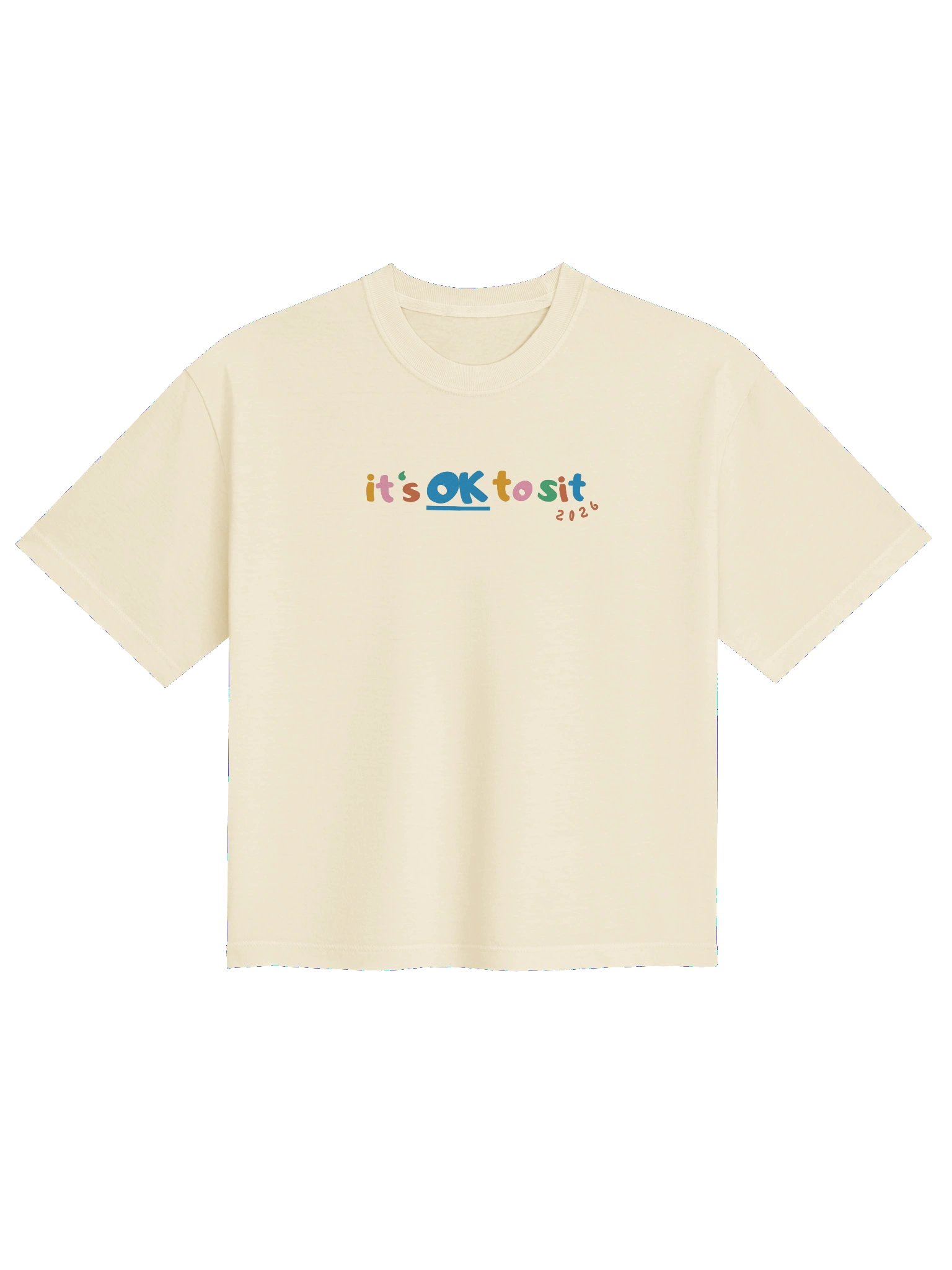 ✶ 2026, IT'S OK TO SIT BOXY CROPPED TEE ✶ product image (1)