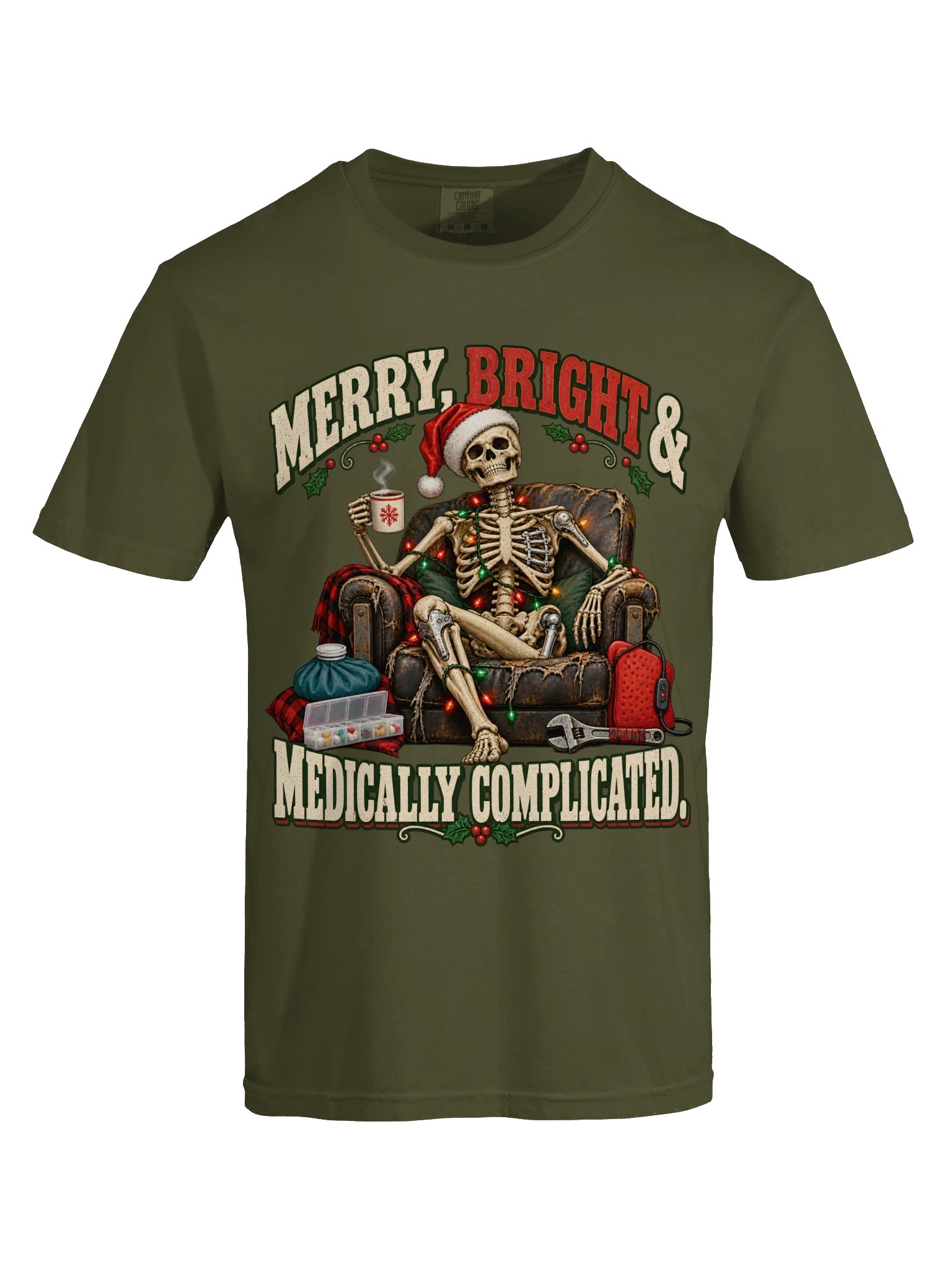 Funny Medical Christmas Shirt — Merry, Bright & Medically Complicated | Broken Sleigh™ product image (10)