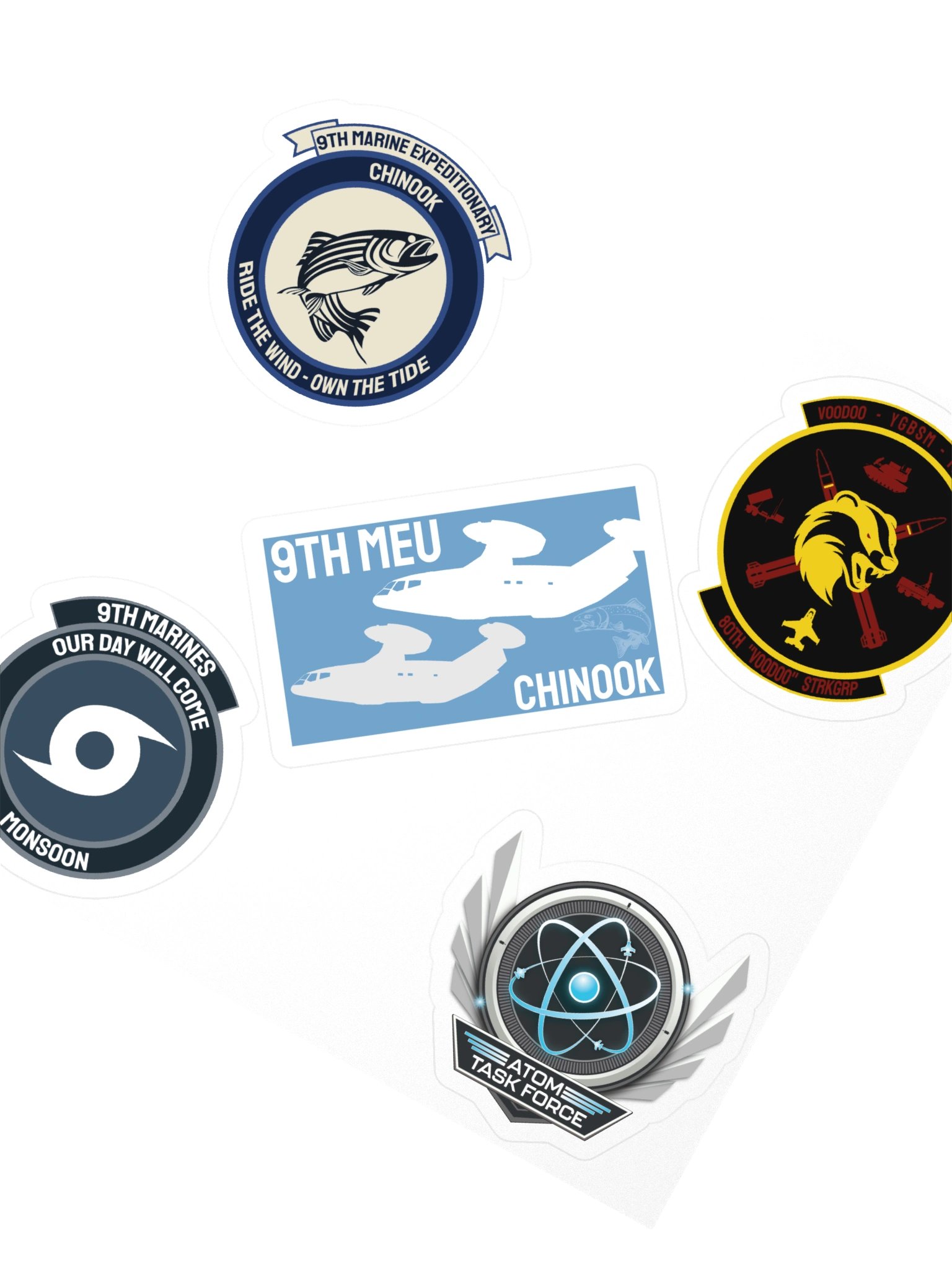 Atom Task Force 9th Marine Expeditionary Sticker Sheet! product image (2)