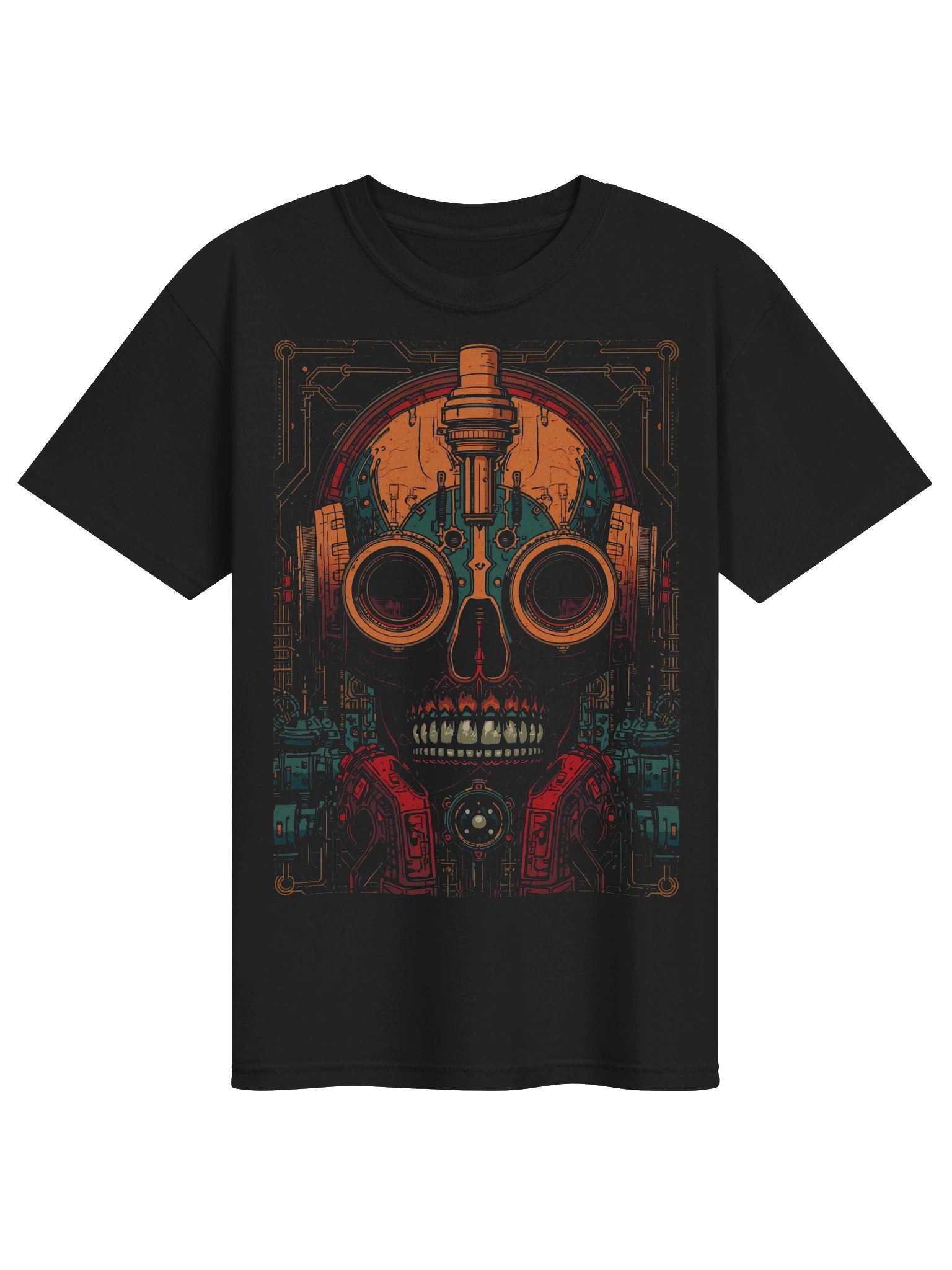Cyberpunk Cyborg Skull Heavyweight T-Shirt product image (1)