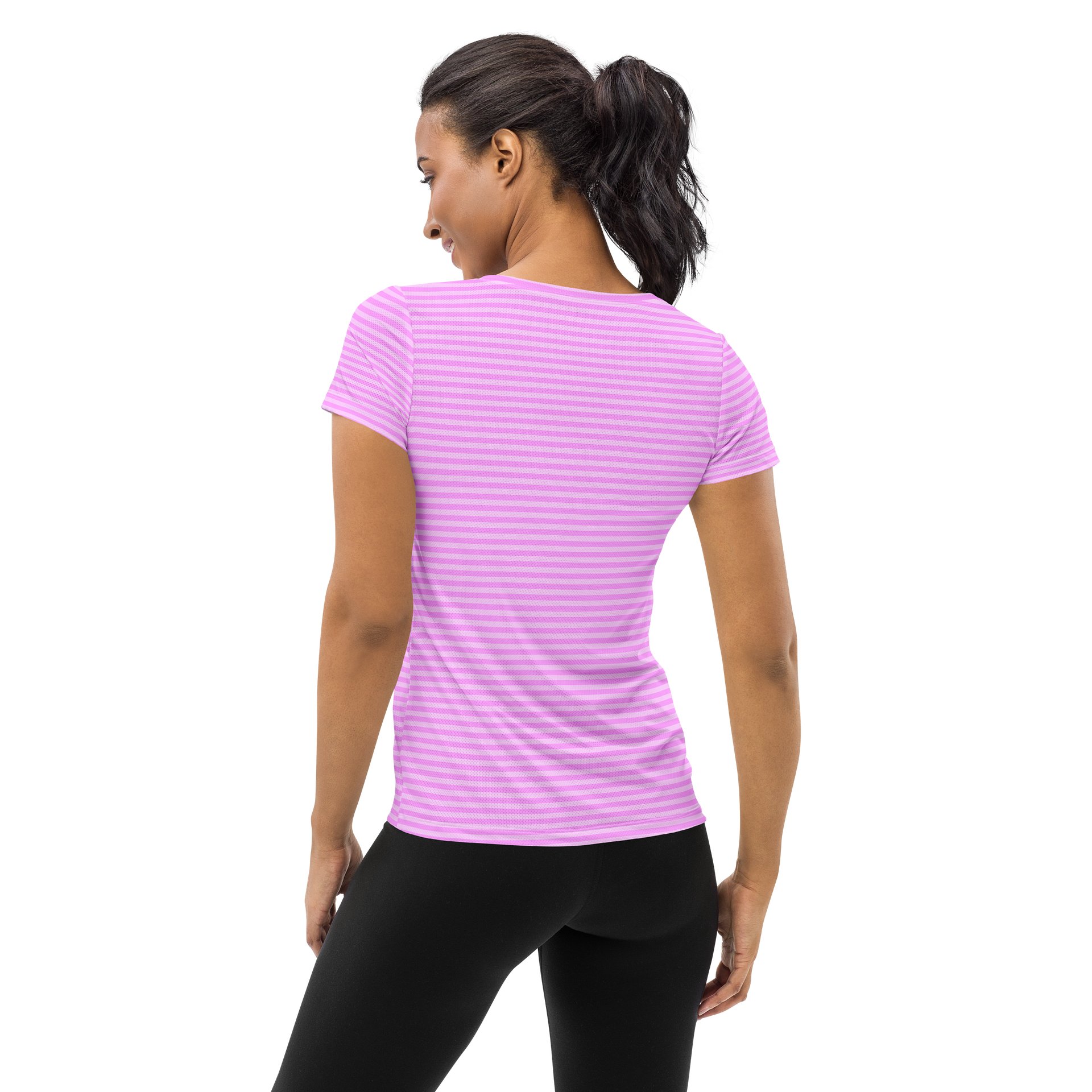 Pink Lips Stripped Atheltic Shirt product image (2)