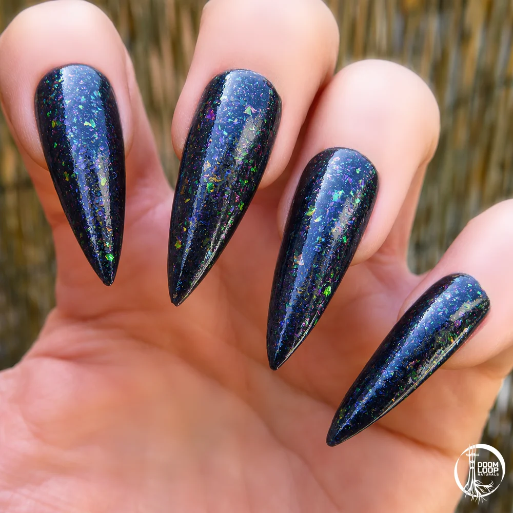 BLUE HOUR BREAK - Midnight Blue Jelly Flakie Nail Polish product image (9)
