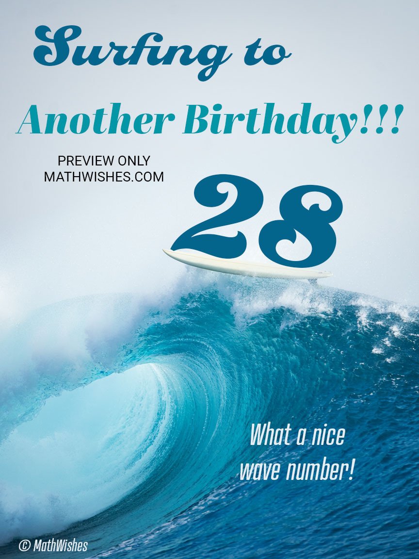 28th Birthday Card - Wave Number product image (1)
