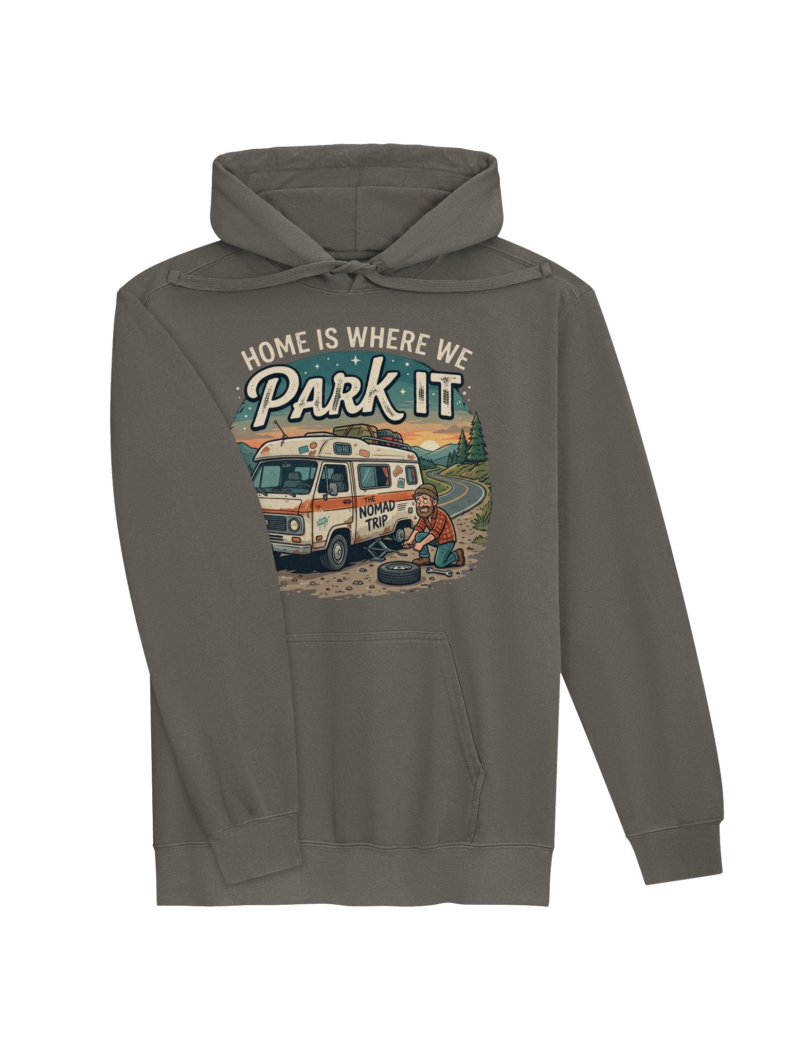 The "Home Is Where We Park It" Premium Campfire Hoodie product image (16)