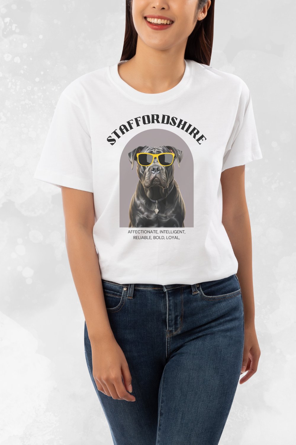 White Funny Staffordshire Relaxed Fit T-shirt product image (1)