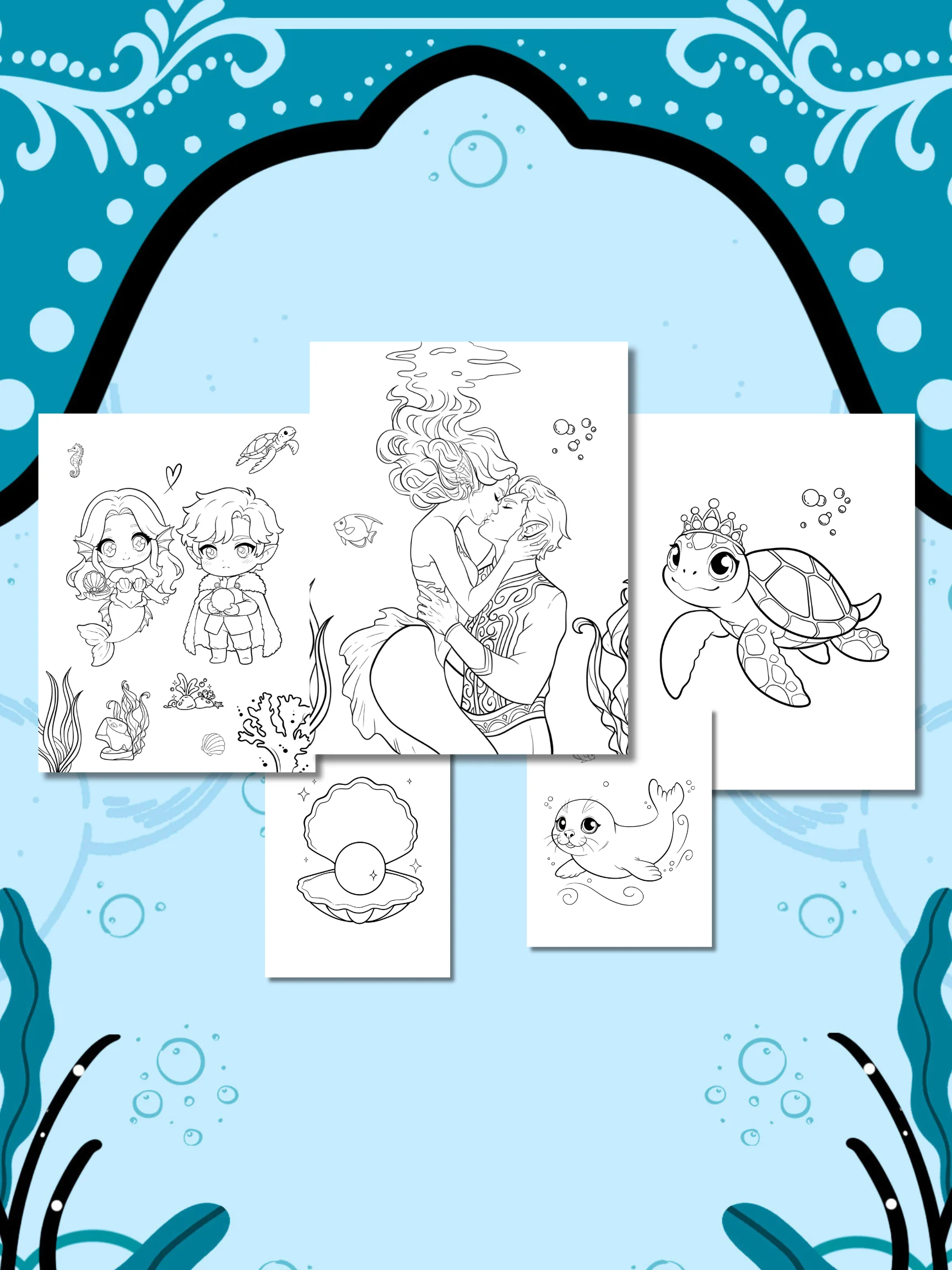 Scales & Sequins Digital Coloring Book product image (1)