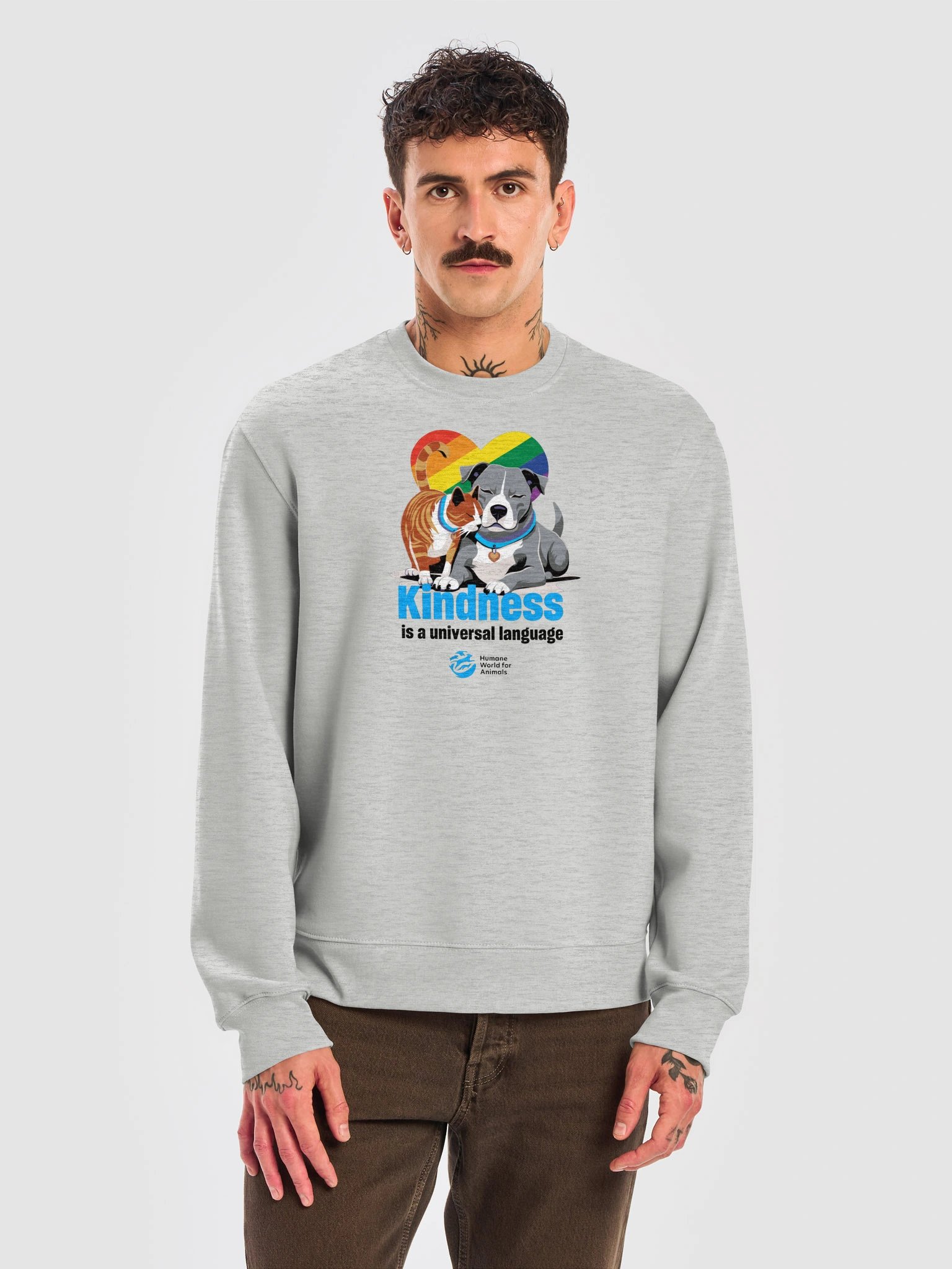 Kindness is a universal language rainbow heart - Sweatshirt product image (5)