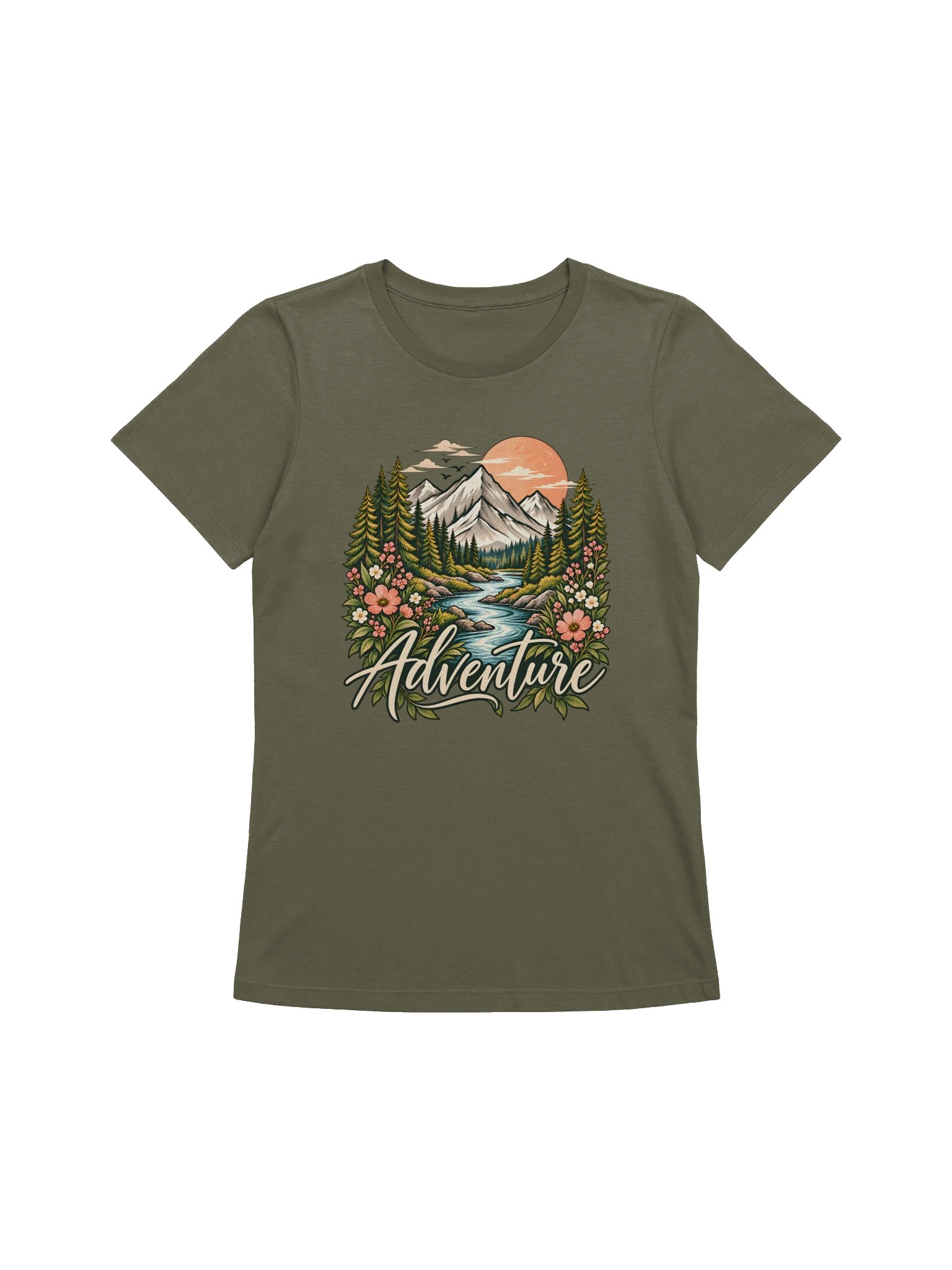 ORLUMIQ Mountain Escape Adventure T-Shirt | Women's Relaxed-Fit Outdoor Graphic Tee product image (2)