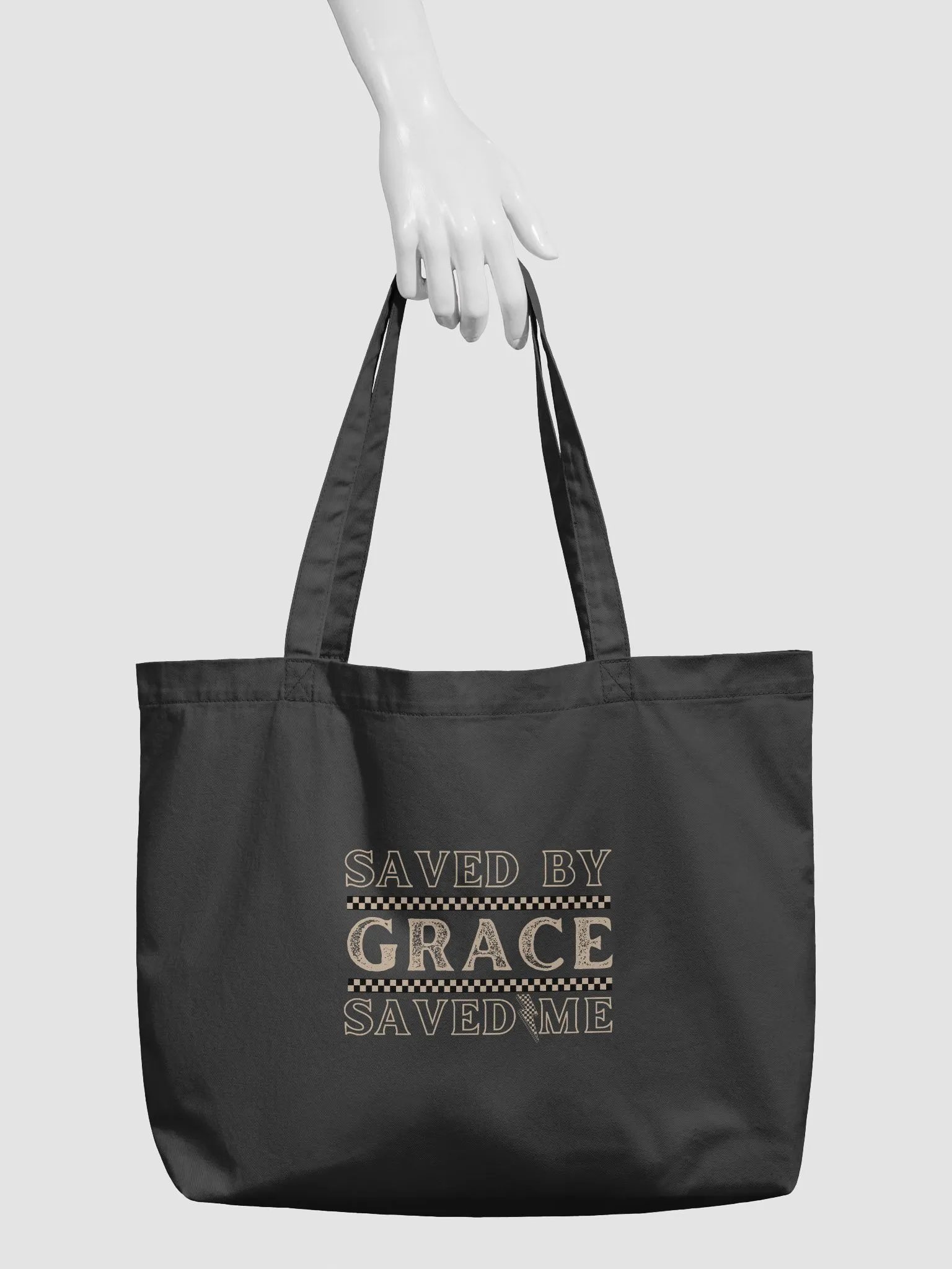 Saved By Grace, Saved Me Christian Faith Organic Tote Bag product image (4)