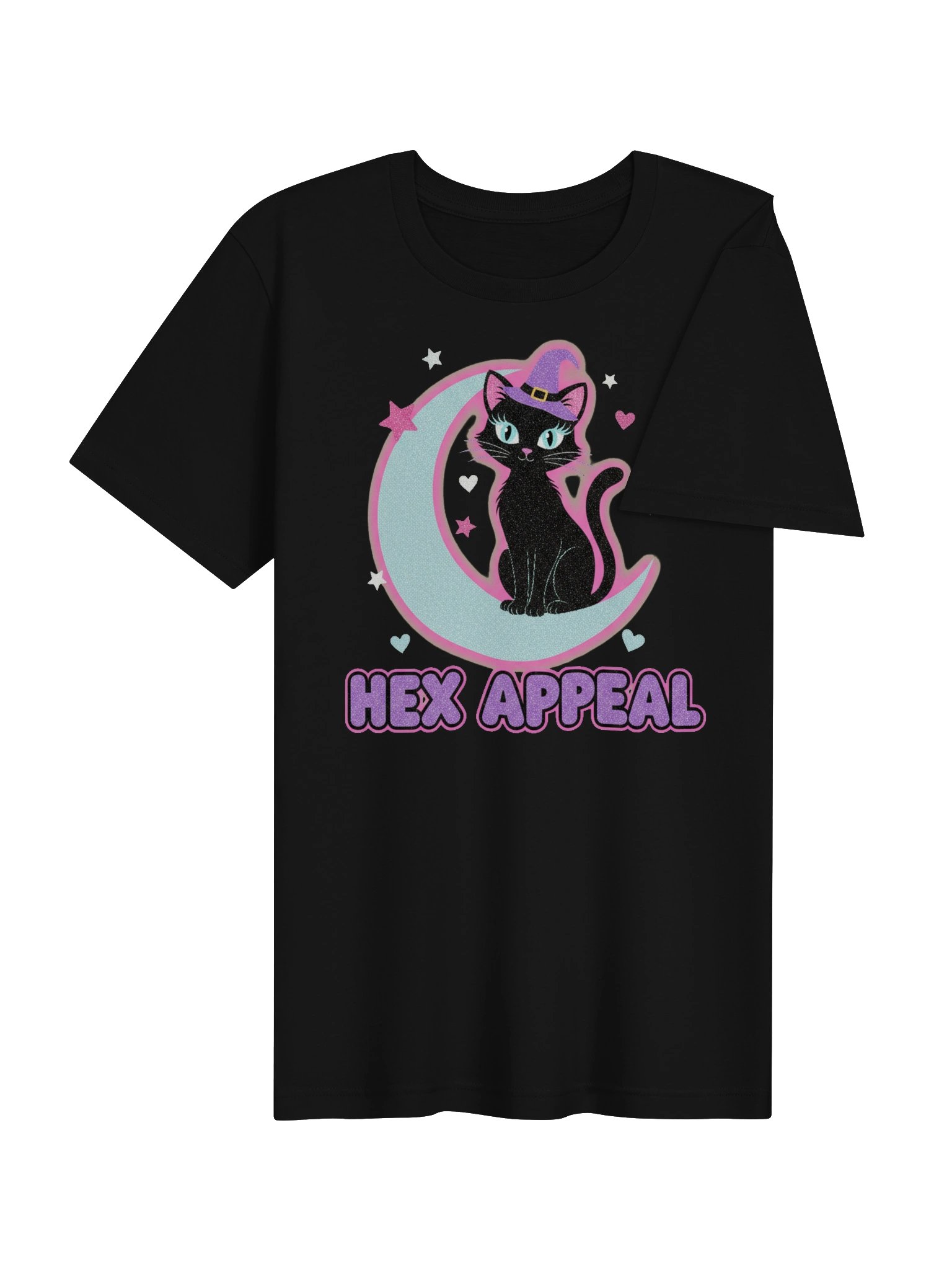 Hex Appeal Black Cat Witch Moon Halloween Tee product image (4)