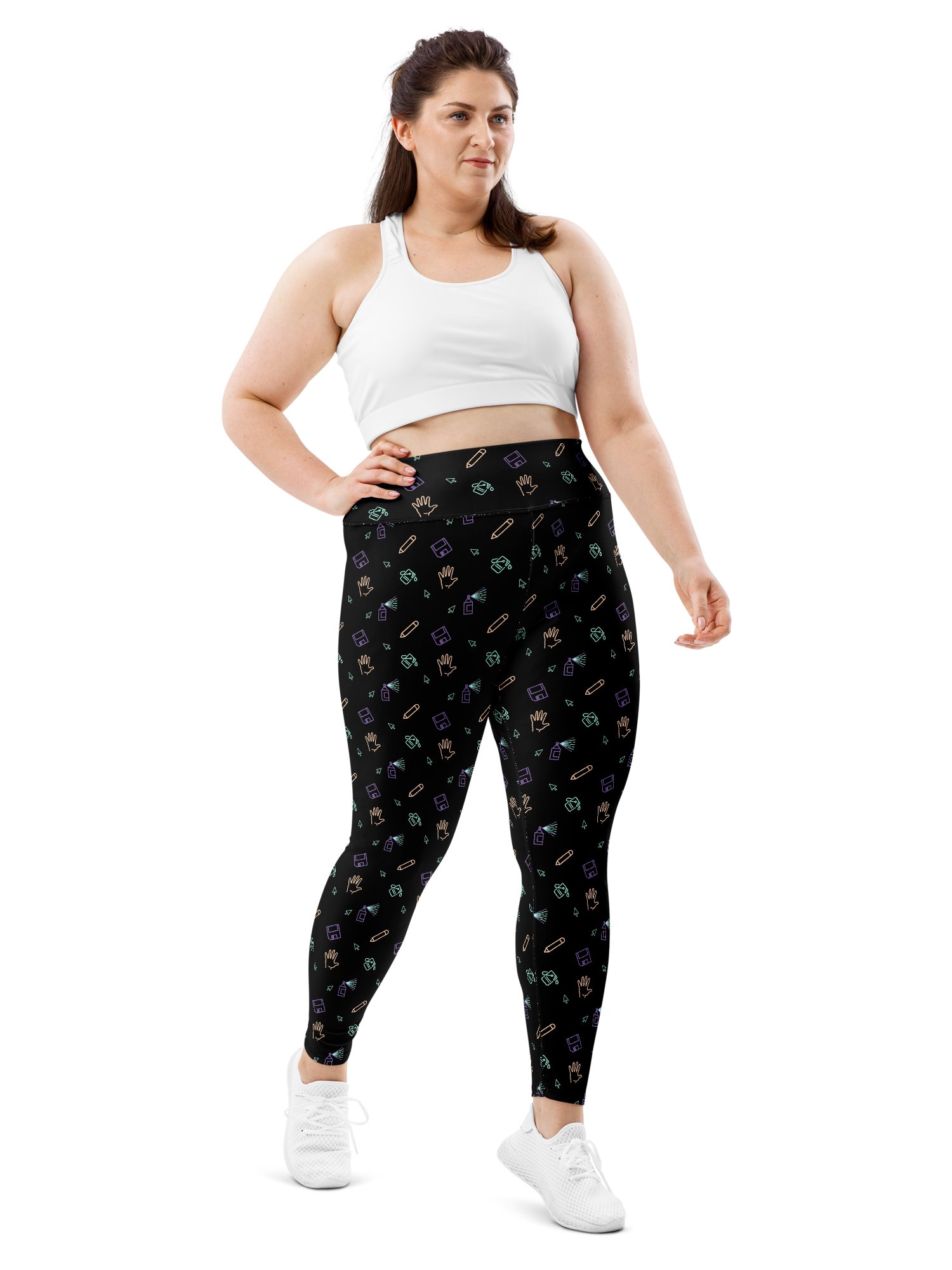 Computer Lab pattern plus size leggings product image (1)
