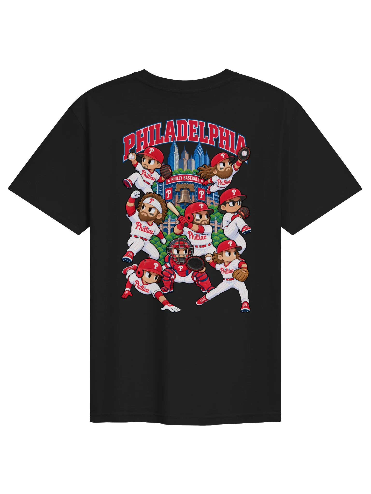 Philadelphia Baseball 2026 Animated Player Back Print T-Shirt product image (2)