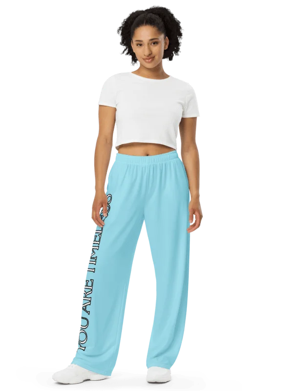 DONT FEEL 50 YOU ARE TIMELESS Aqua RELAXED FIT WIDE LEG PANTS UNISEX product image (1)
