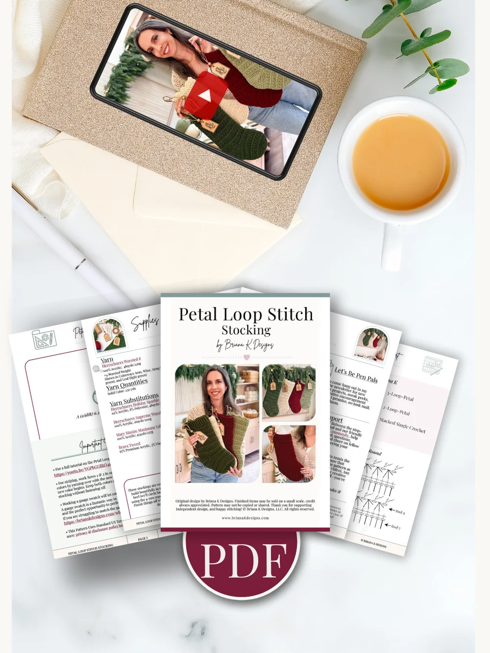 Petal Loop Stitch Crochet Stocking Pattern product image (2)