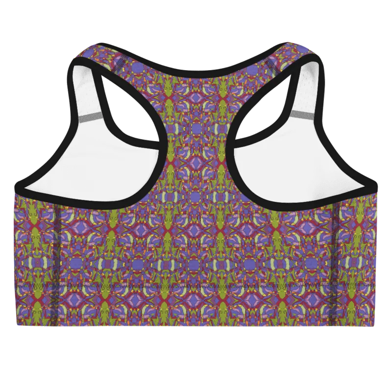 Pepper Spark – Vibrant Mosaic Pattern Basic Sports Bra product image (4)