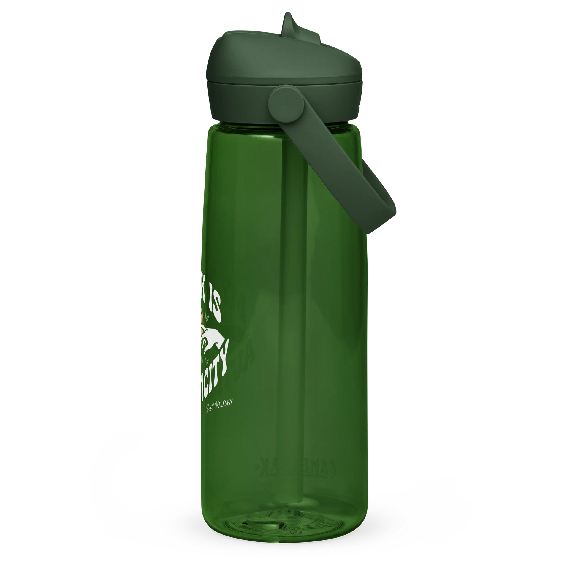 “My Kink Is Authenticity” Green Flip Straw Water Bottle product image (2)