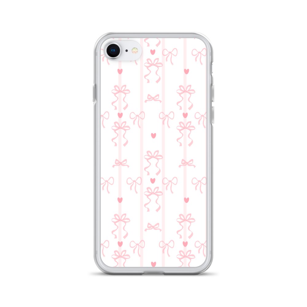 Hand-Drawn Pink Bows Clear iPhone Case product image (28)