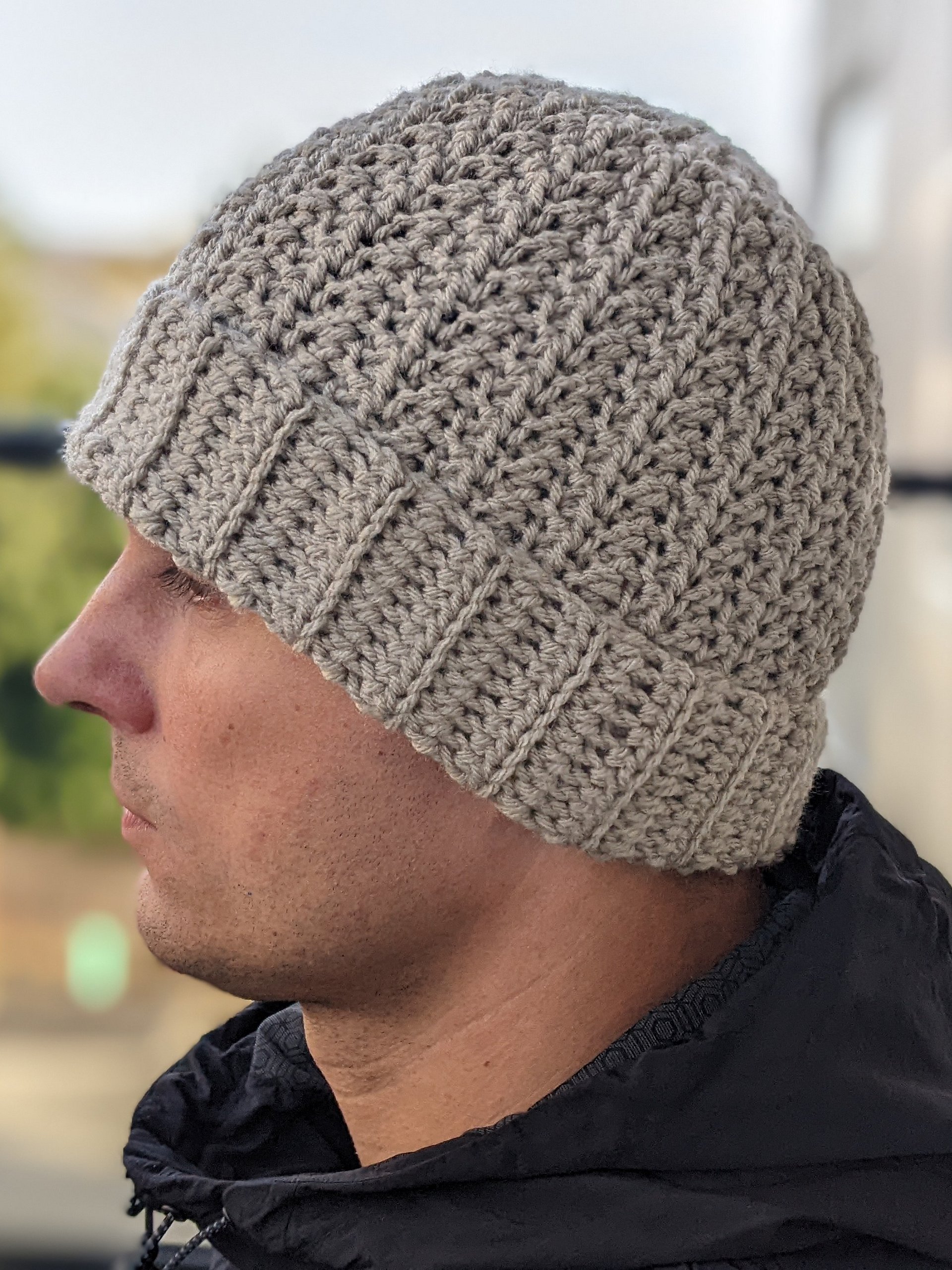 Crochet Modern Textured Hat Pattern for Men product image (6)