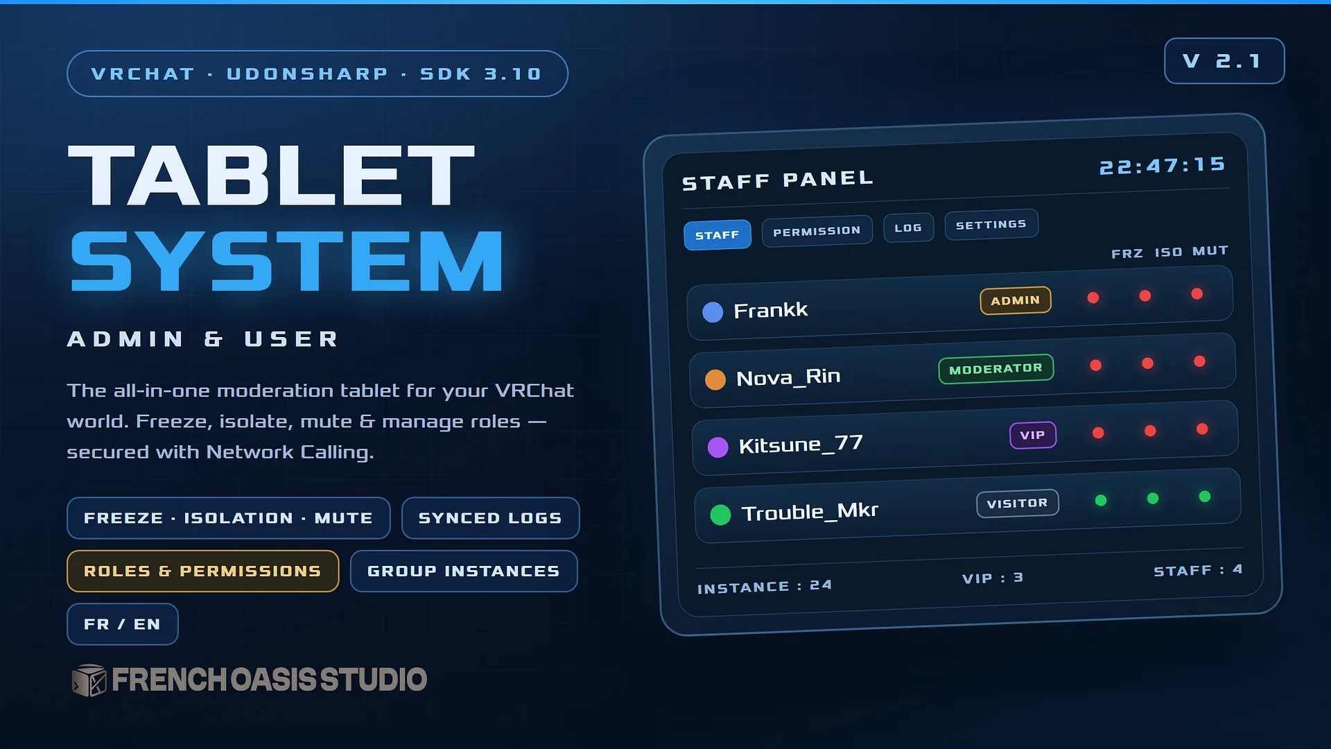 [VRChat Asset] VRChat Tablet System (Standard) — Admin & User | The all-in-one moderation tablet for your VRChat world product image (1)