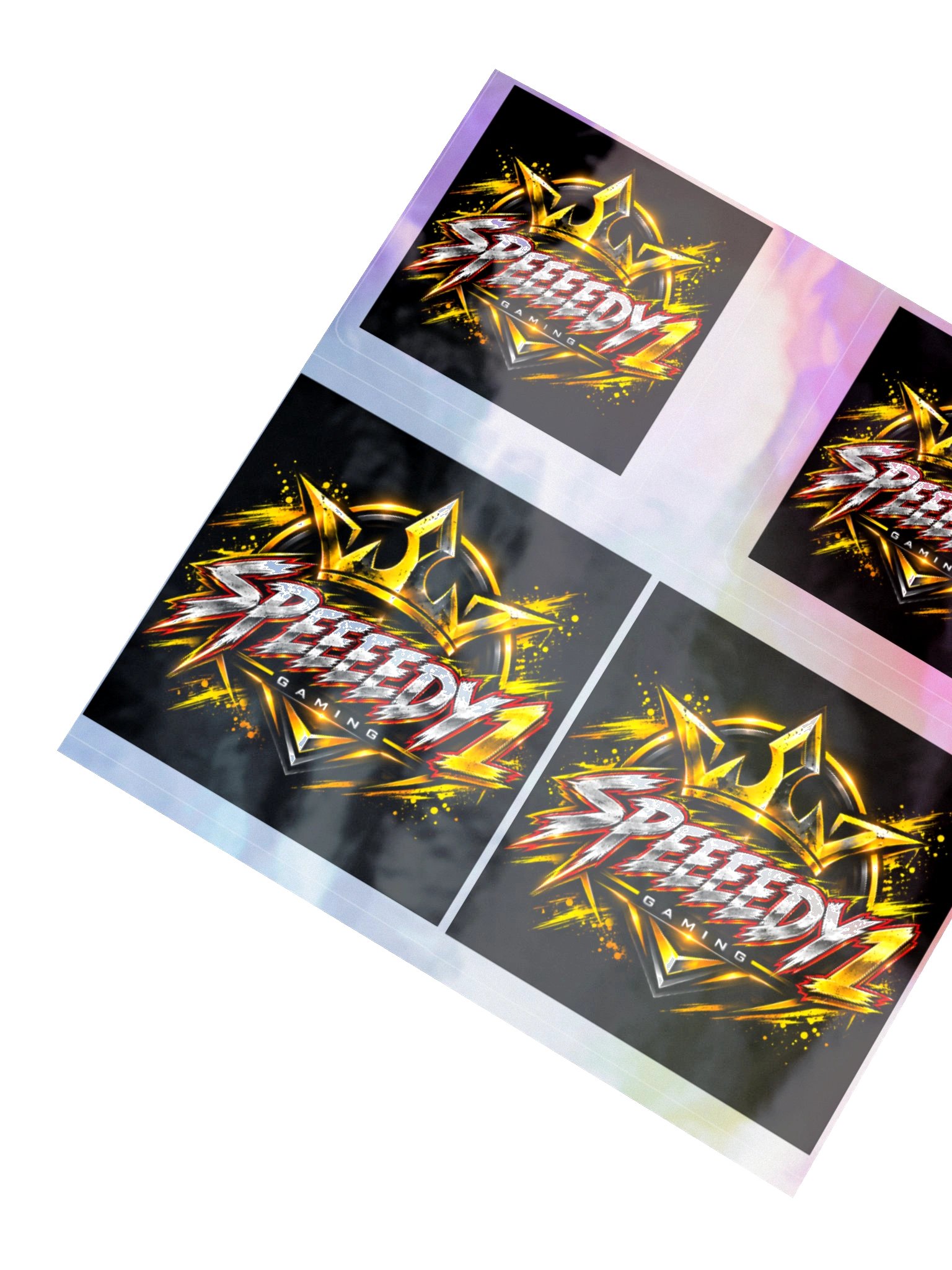 Speedy Gaming Crown Logo Holographic Sticker Sheet product image (4)