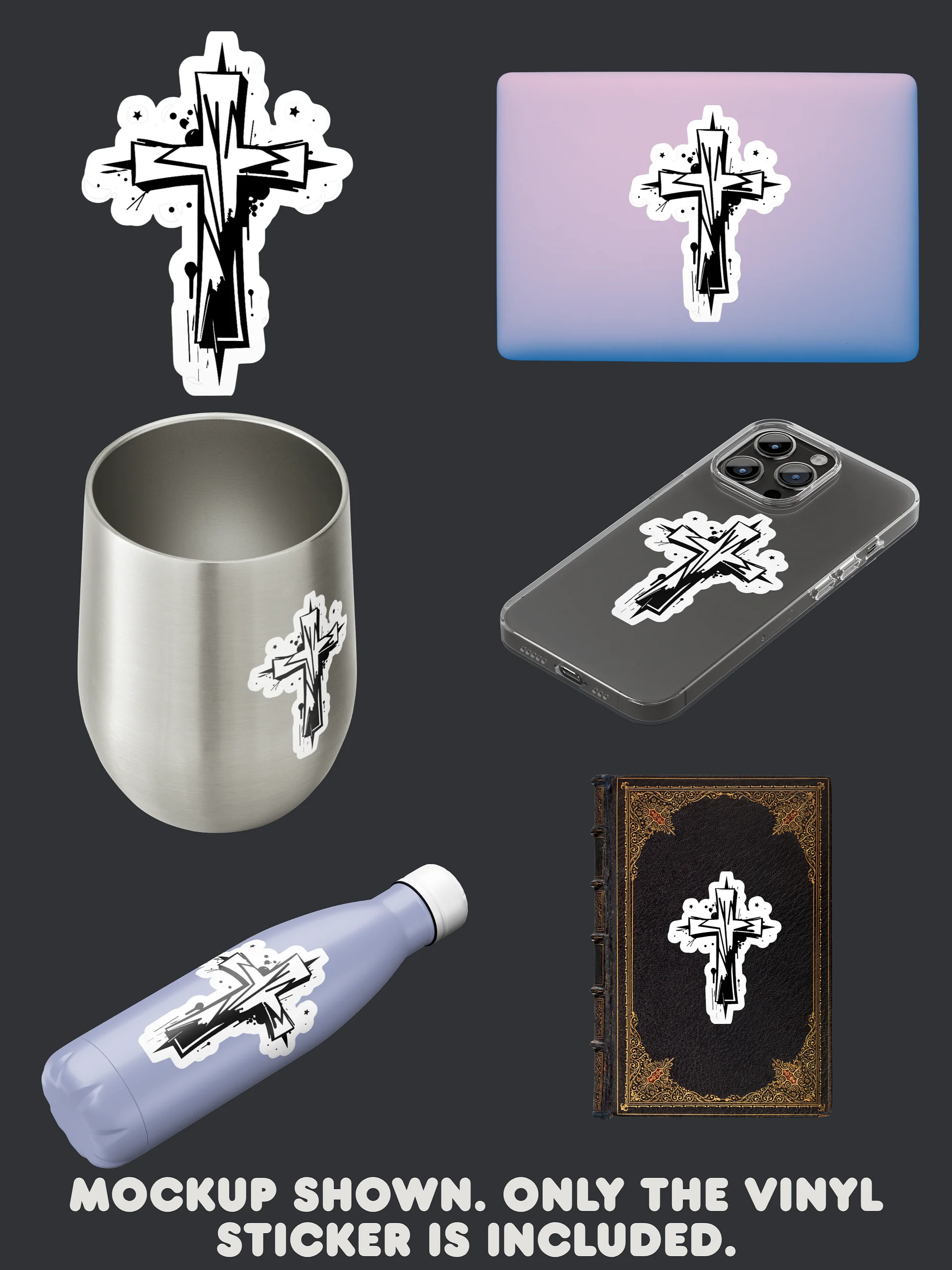 Cross Graffiti Vinyl Sticker product image (2)