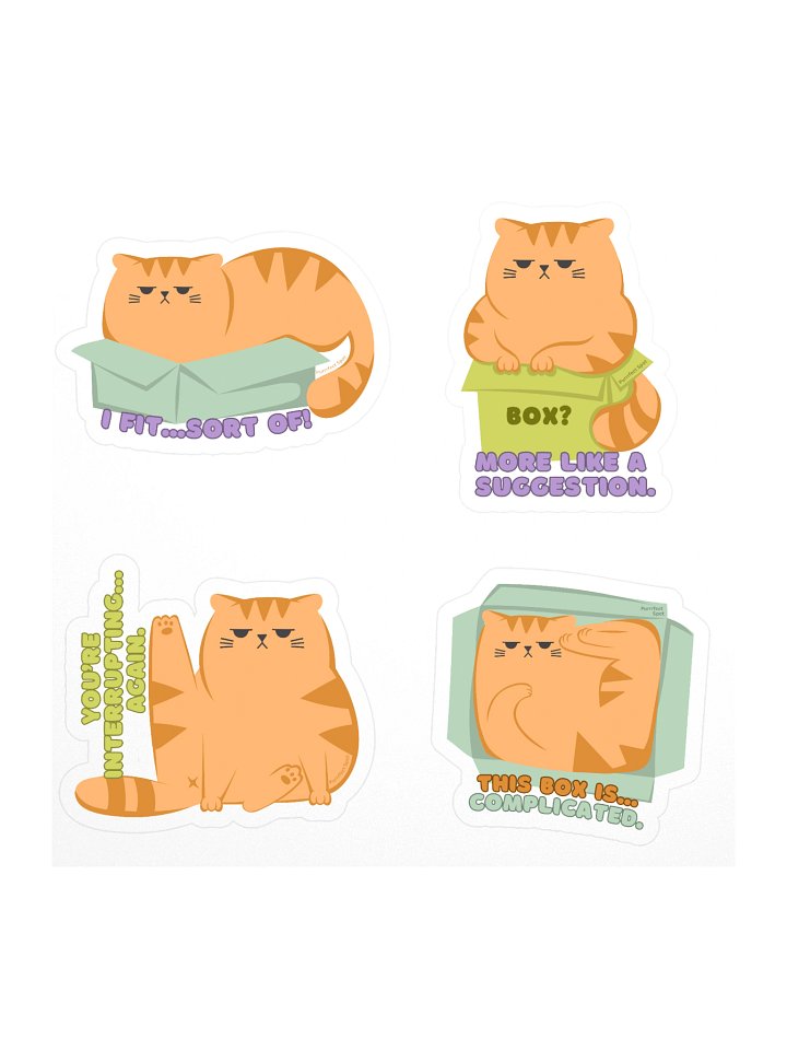 Comical Orange Cat Sticker Set product image (1)