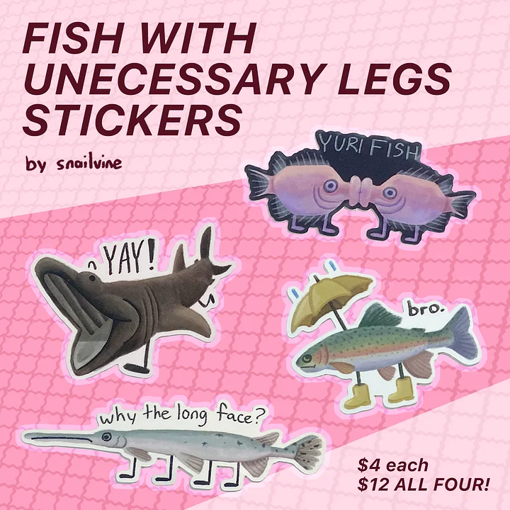 Fish With Unecessary Legs Sticker Pack product image (1)