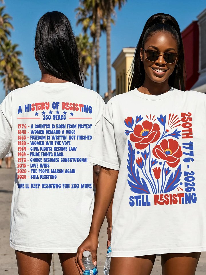 Still Resisting Boho Block Abstract Floral Front BacK Design. product image (73)