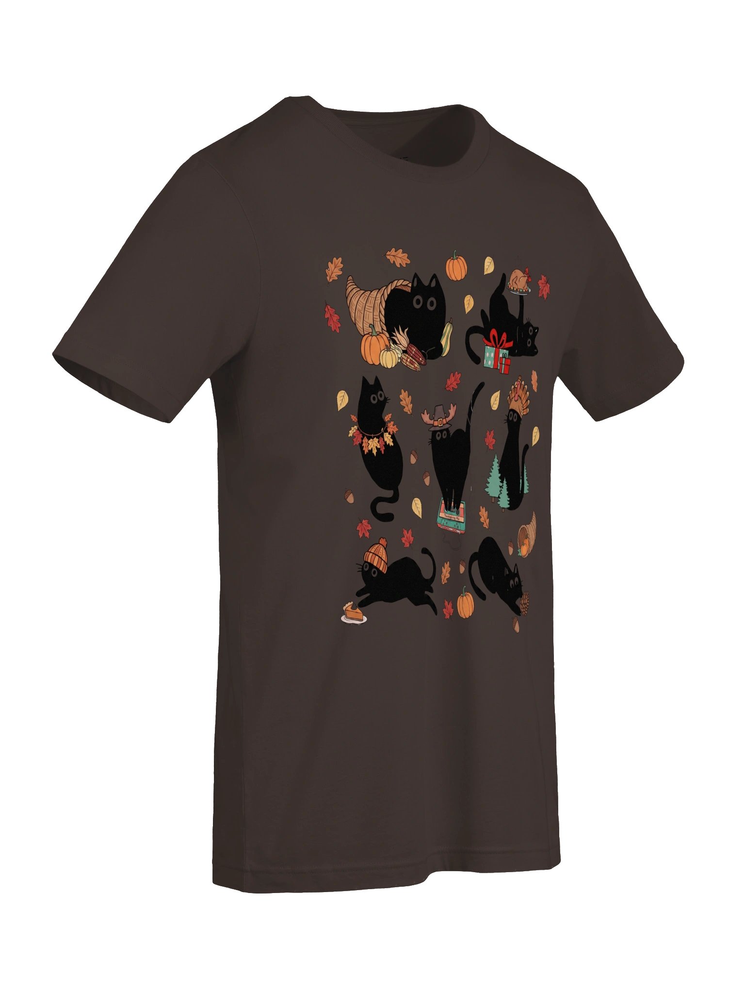 Black Cat Autumn T-Shirt – Cute Fall Cat Graphic Tee, Cozy Halloween Shirt, Pumpkin & Leaves Cat Lover Gift product image (70)
