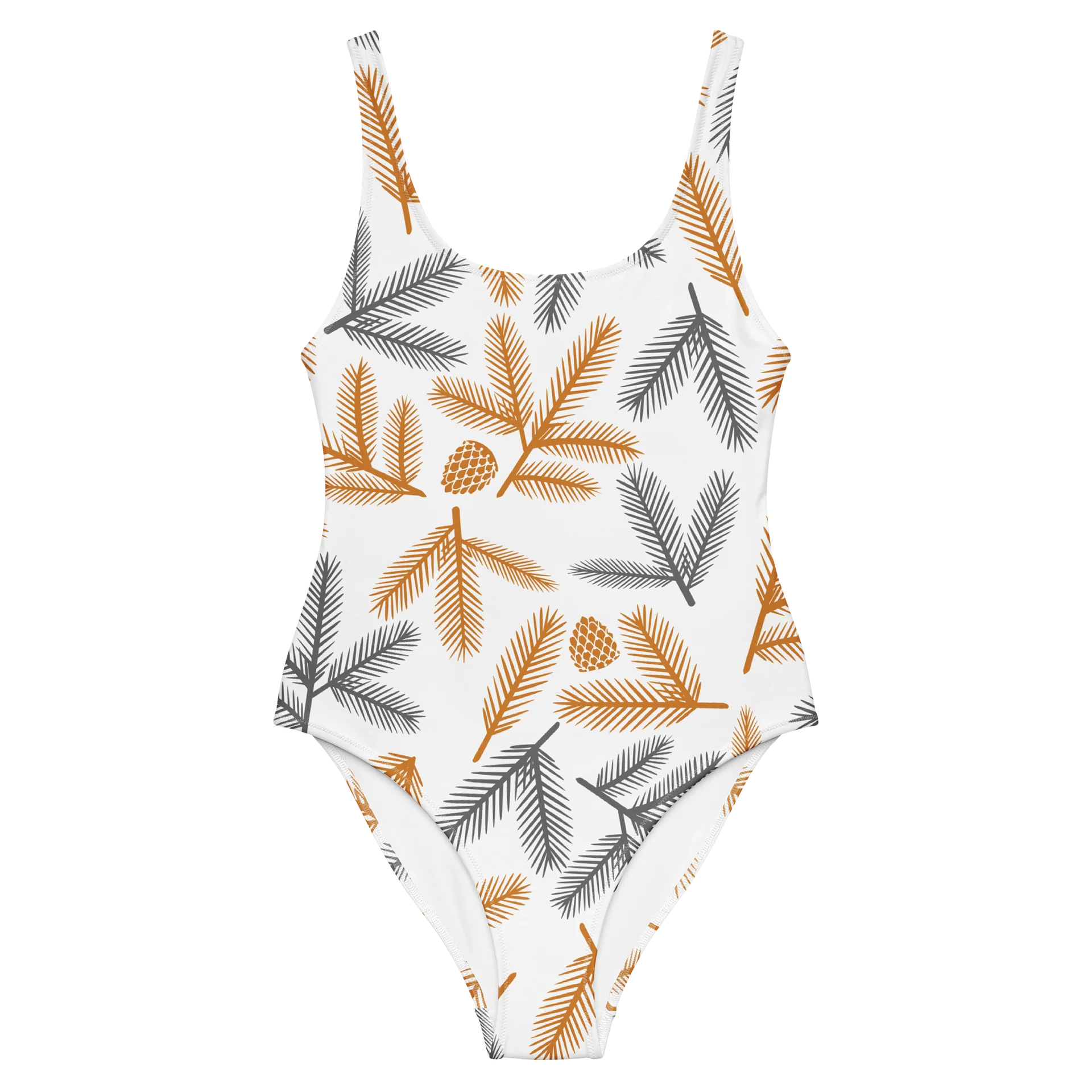 Orange & Gray Botanical Swimsuit product image (8)