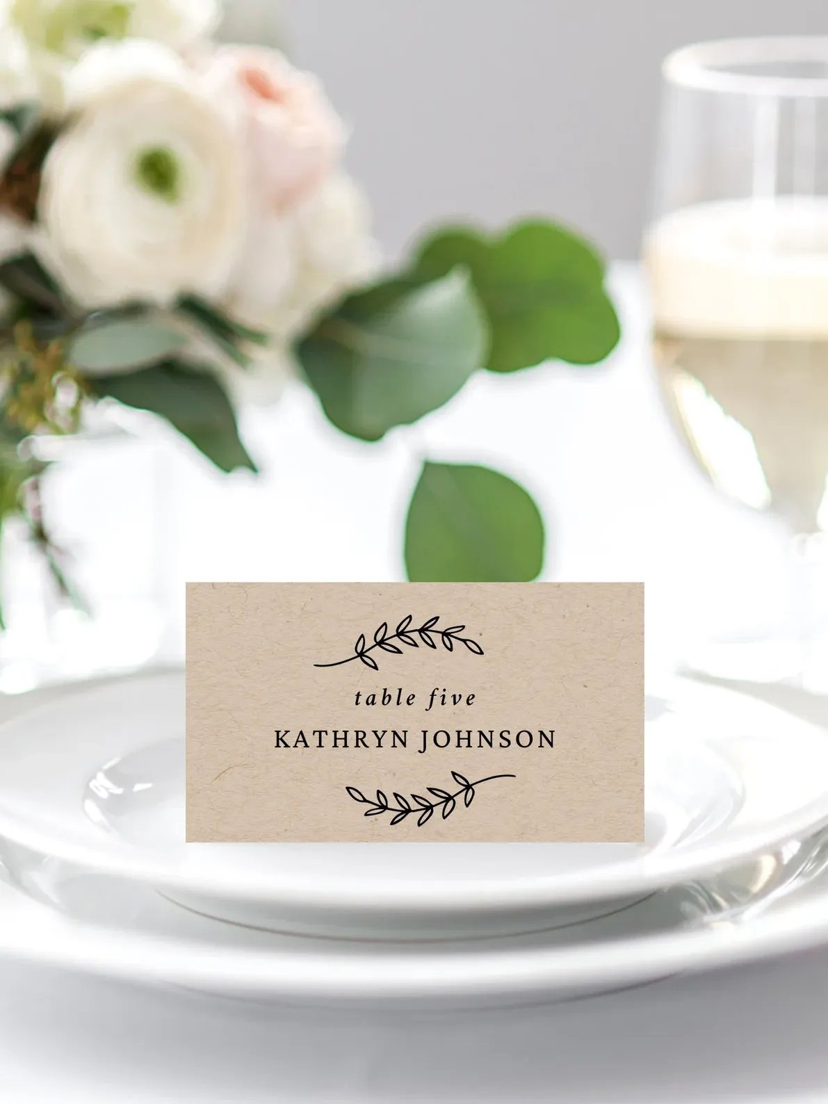 Rustic Elegance Wedding Place Card Canva Template REC product image (1)