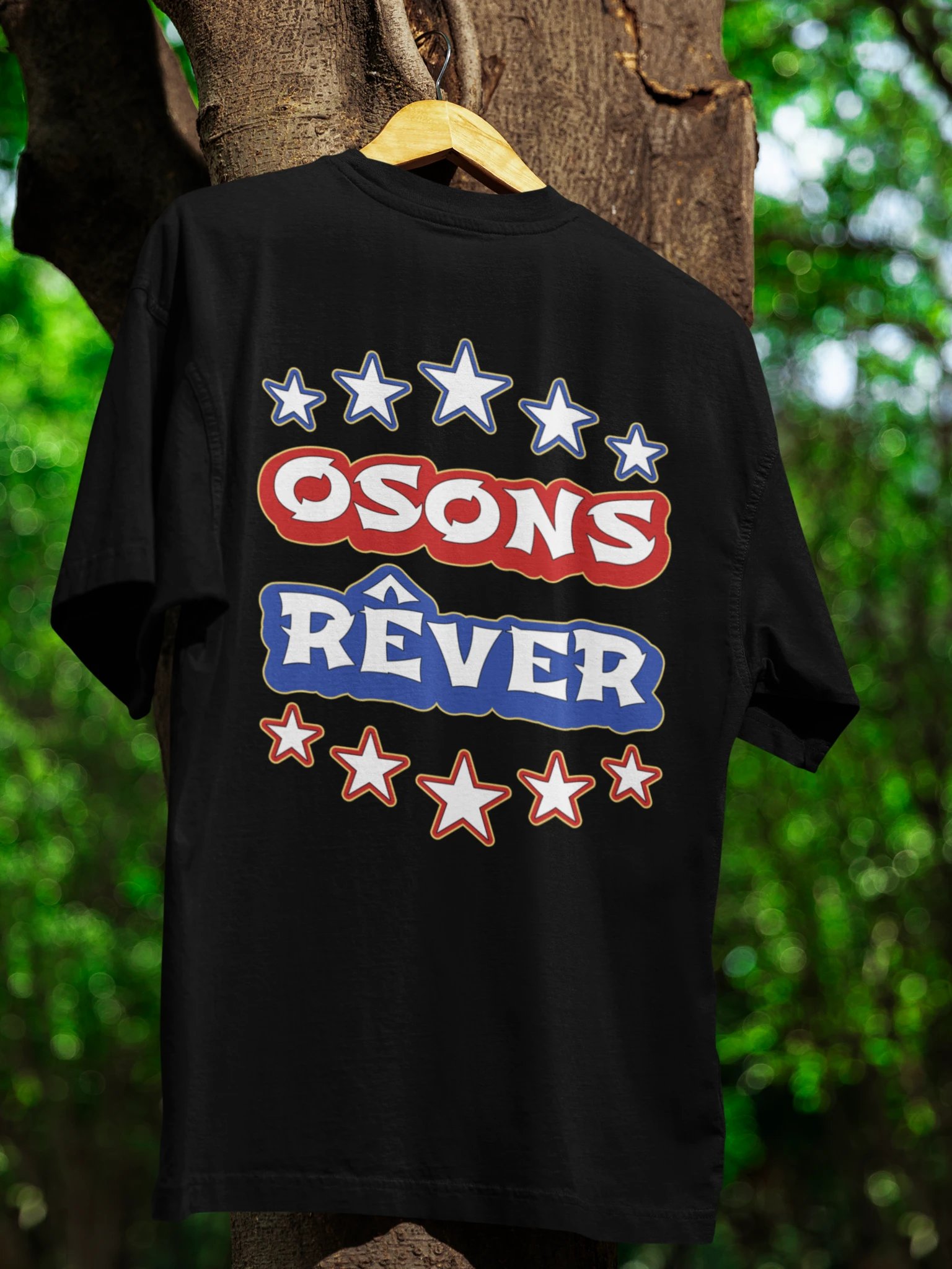 Let Us Dare To Dream In French Unisex Organic Cotton Oversized Graphic T-shirt product image (1)