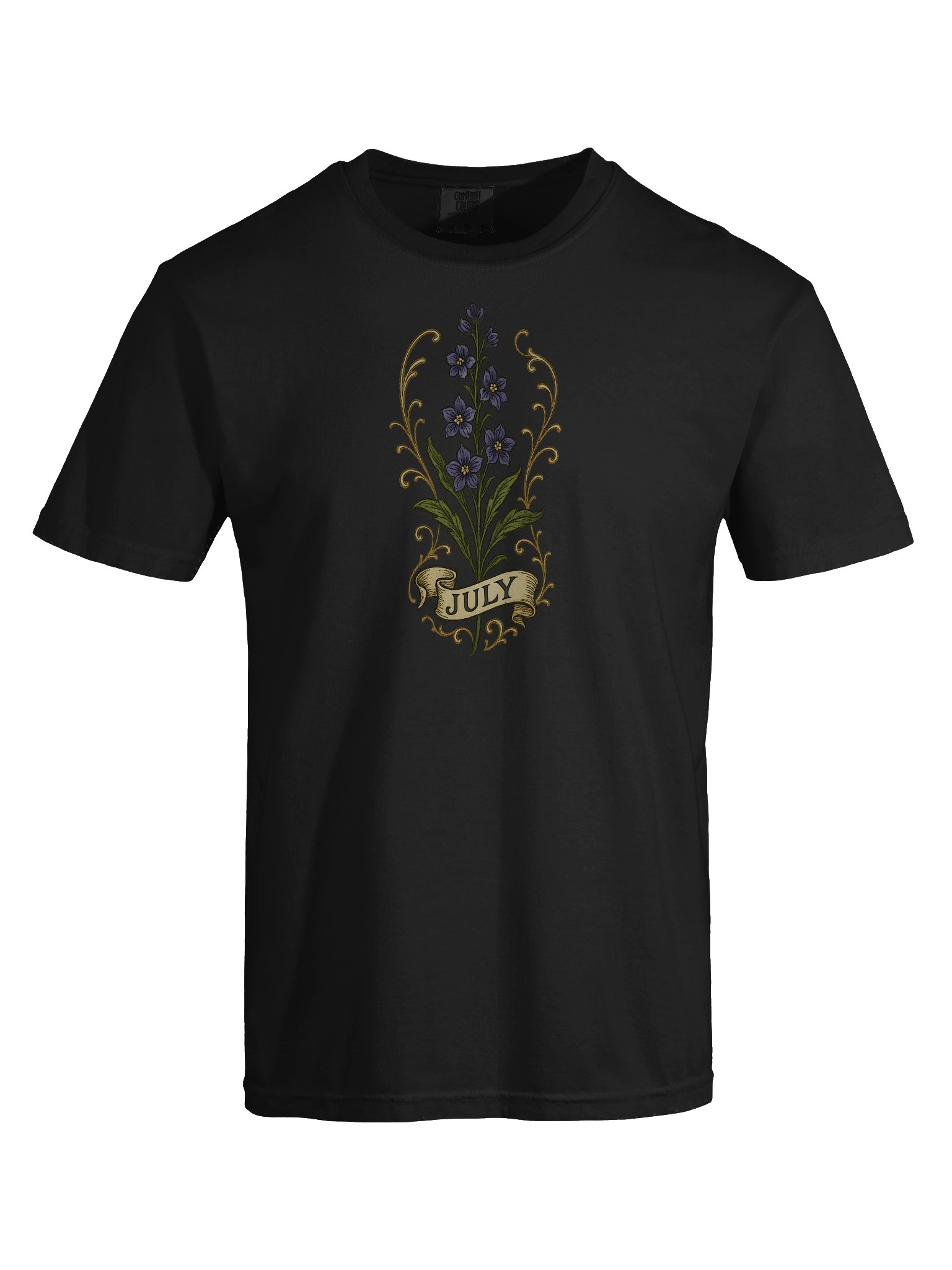 July Birth Flower Shirt – Larkspur Floral T-Shirt | July Birthday Gift for Women product image (7)