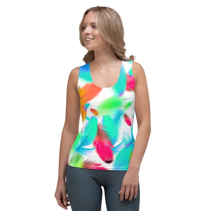 Colorful Feather Pattern Design Tank Top - v3 product image (1)