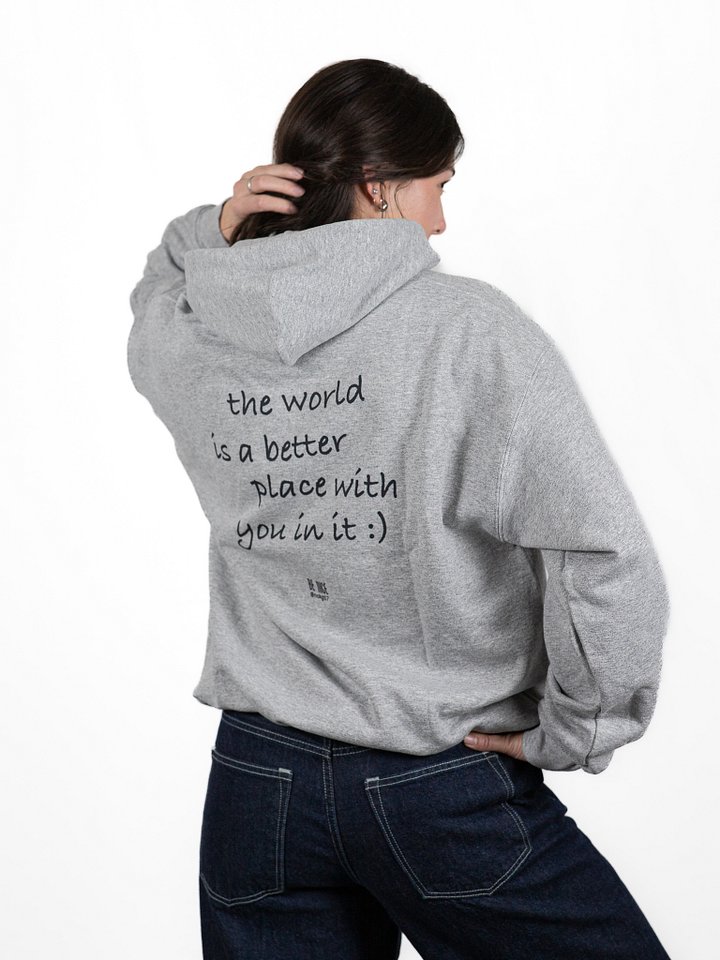 BE NICE Embroidered Message Hoodie (Black Text) product image (2)