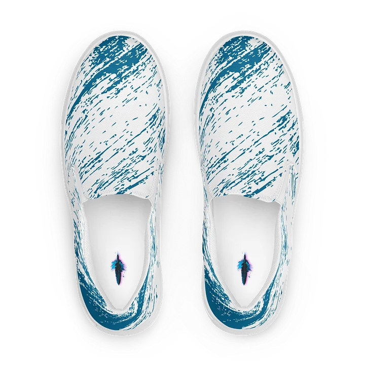 Distressed Teal Texture Slip-On Shoes product image (1)