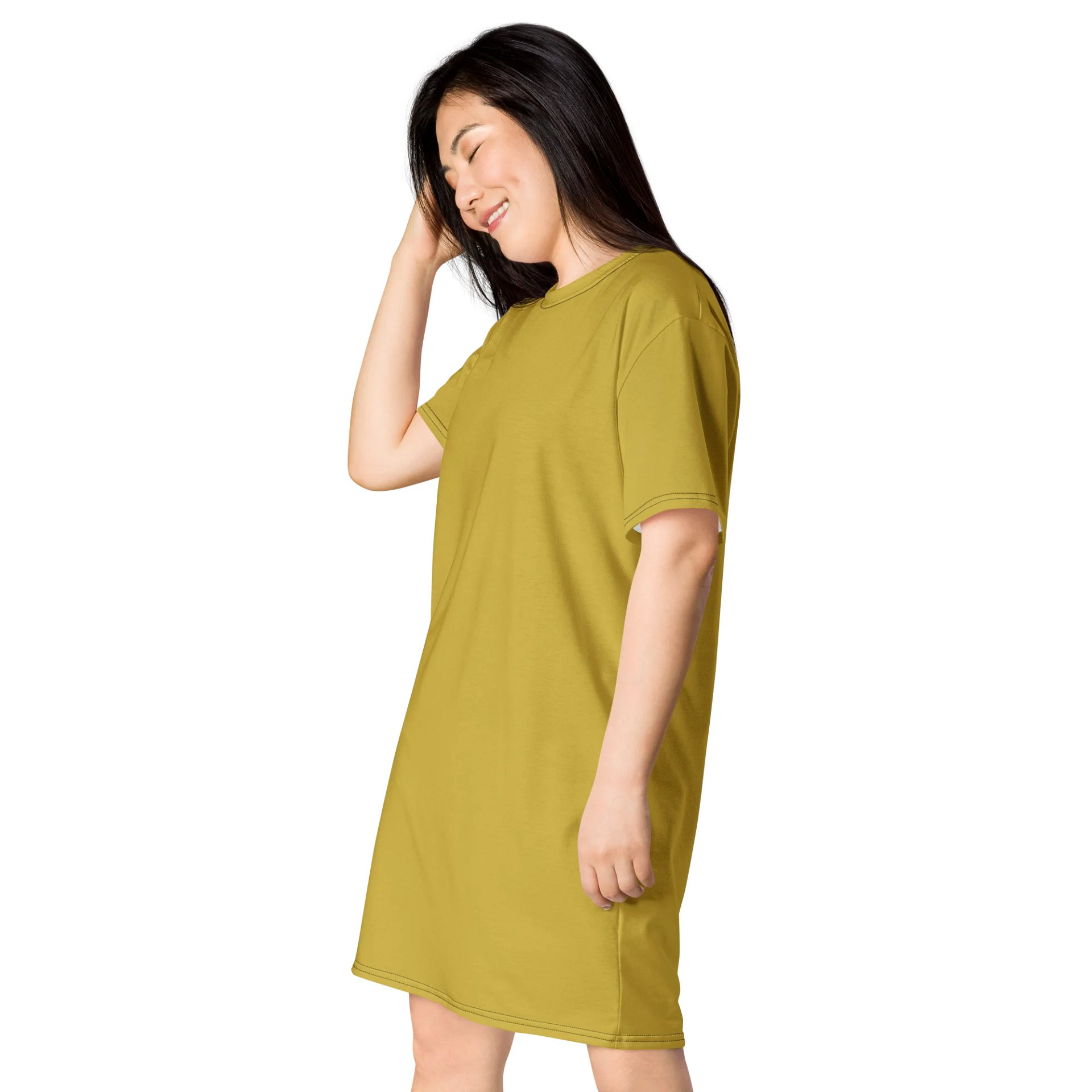 Oversized T-Shirt Dress - Luxe Old Gold, Sizes 2XS-6XL product image (3)