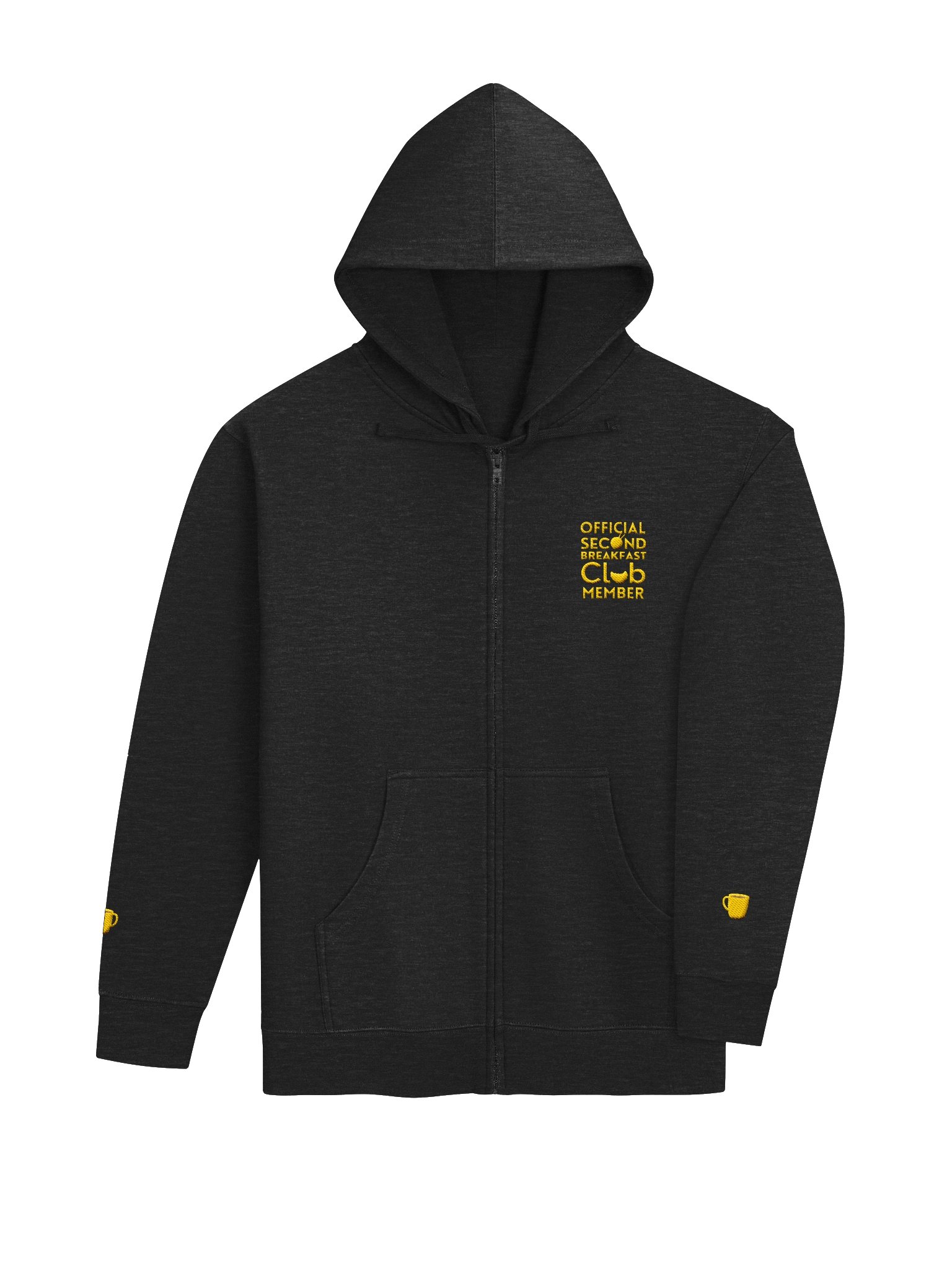 Embroidered Club Member Heather Grey Zip Hoodie product image (4)