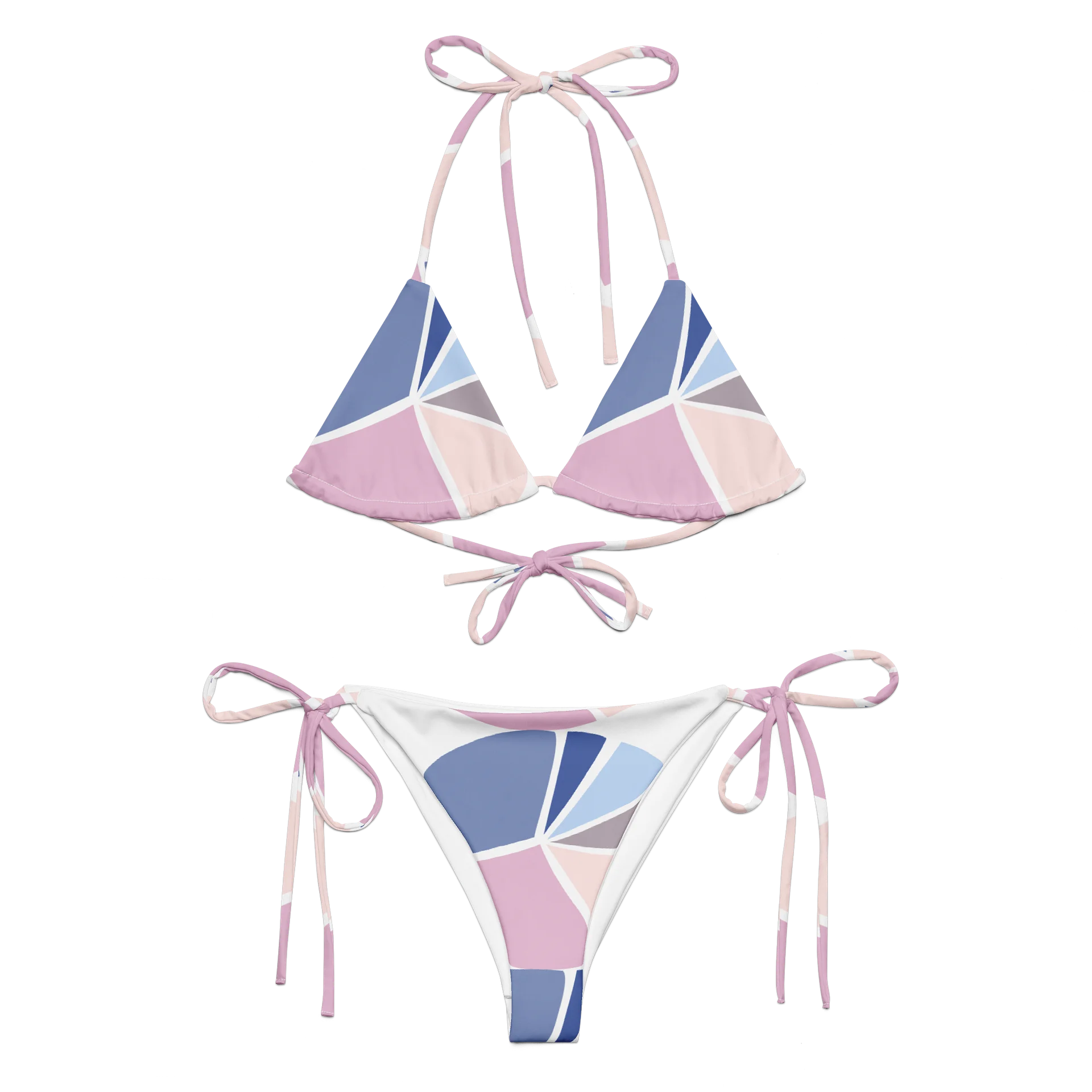 Pastel Geometric All-Over Print String Bikini product image (10)