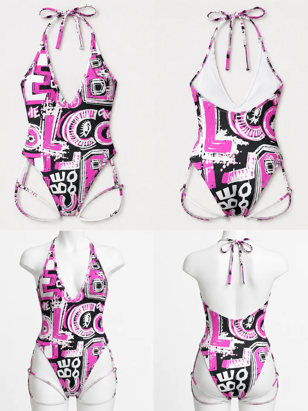 Hot Pink MMD Strappy One Piece Swimsuit product image (3)