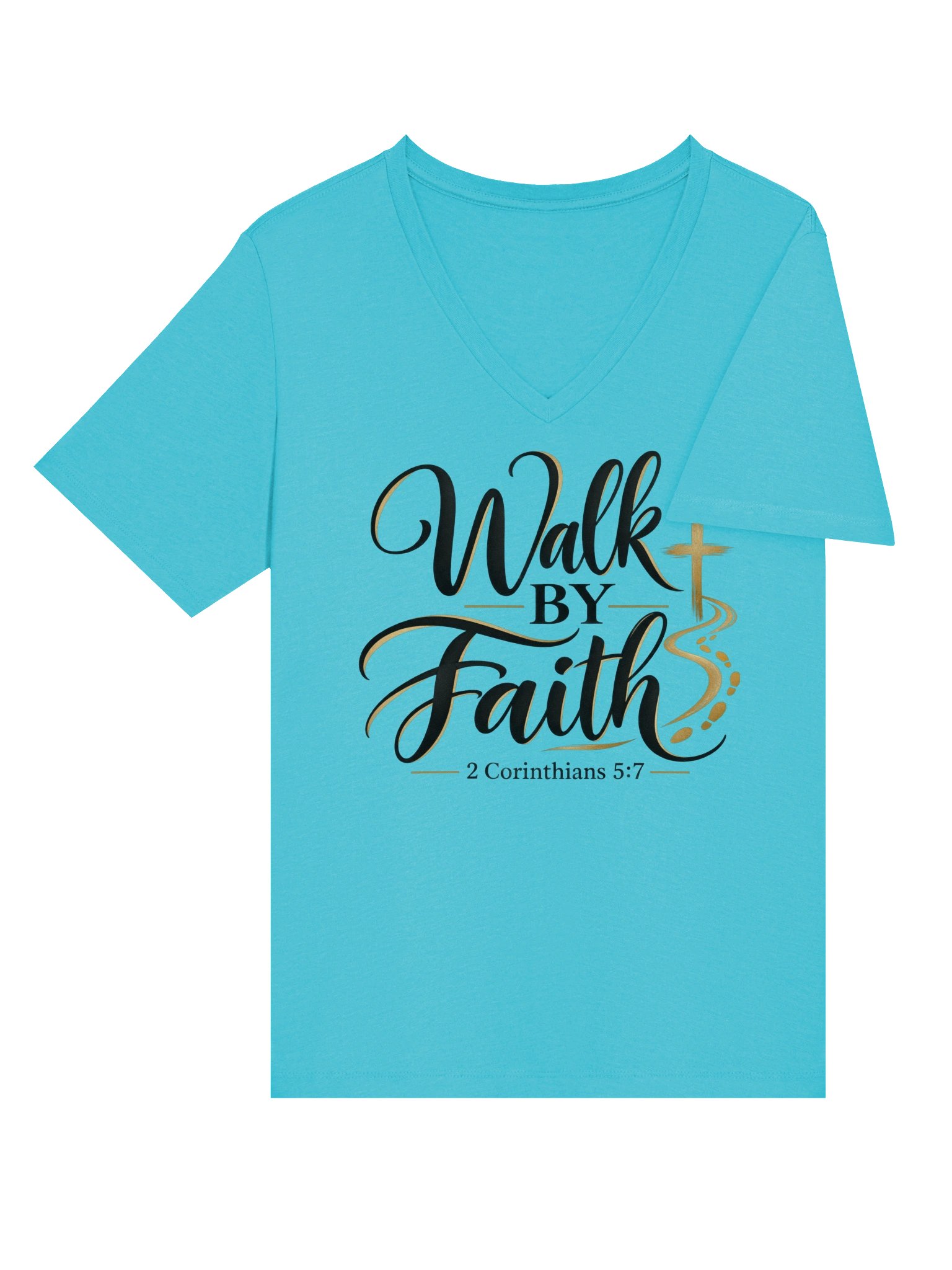 Women's Walk by Faith Christian T-Shirt - 2 Corinthians 5:7 Faith-Based Graphic Tee product image (45)
