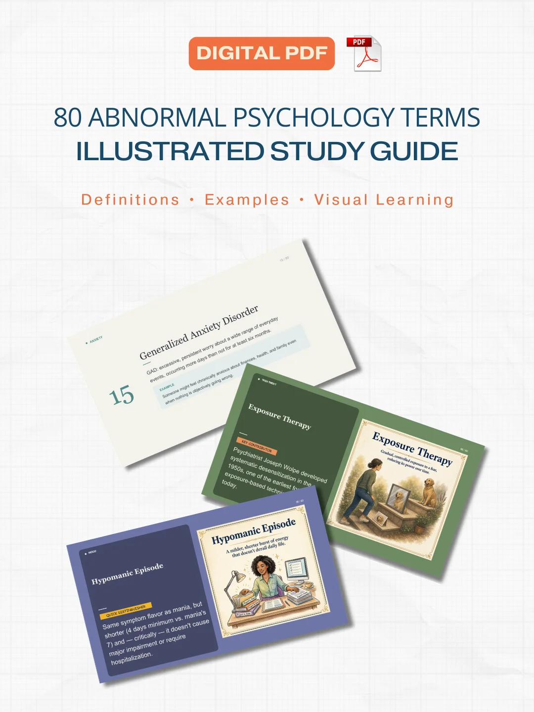 80 Abnormal Psychology Terms | Illustrated PDF Study Guide product image (3)
