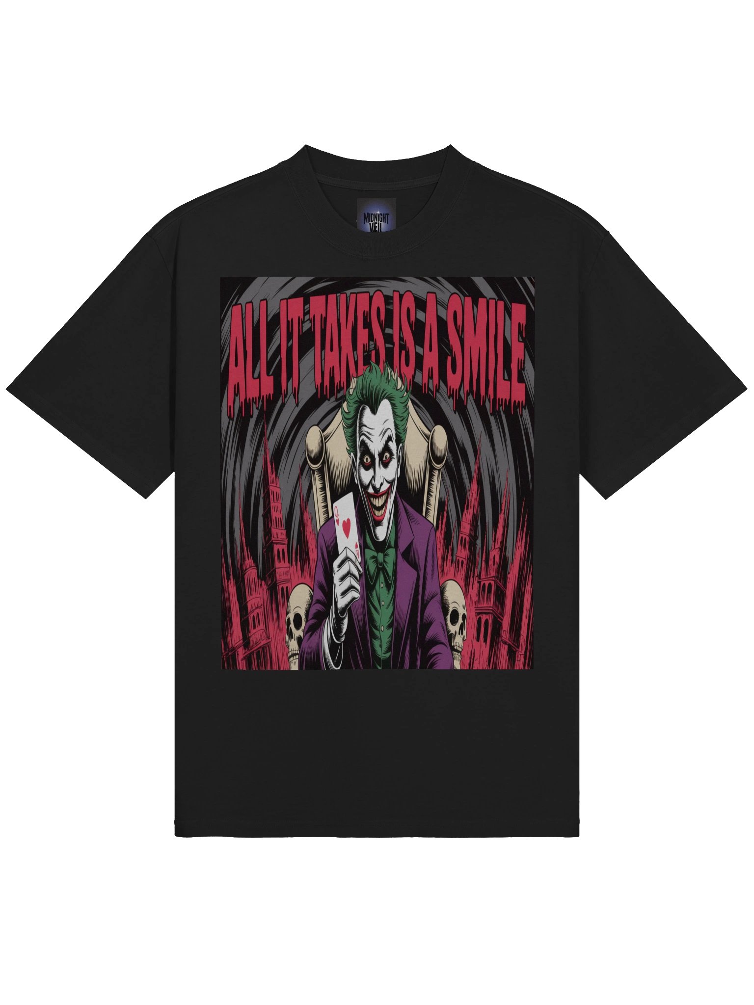 Joker 'All It Takes Is A Smile' Oversized Faded T-Shirt product image (5)